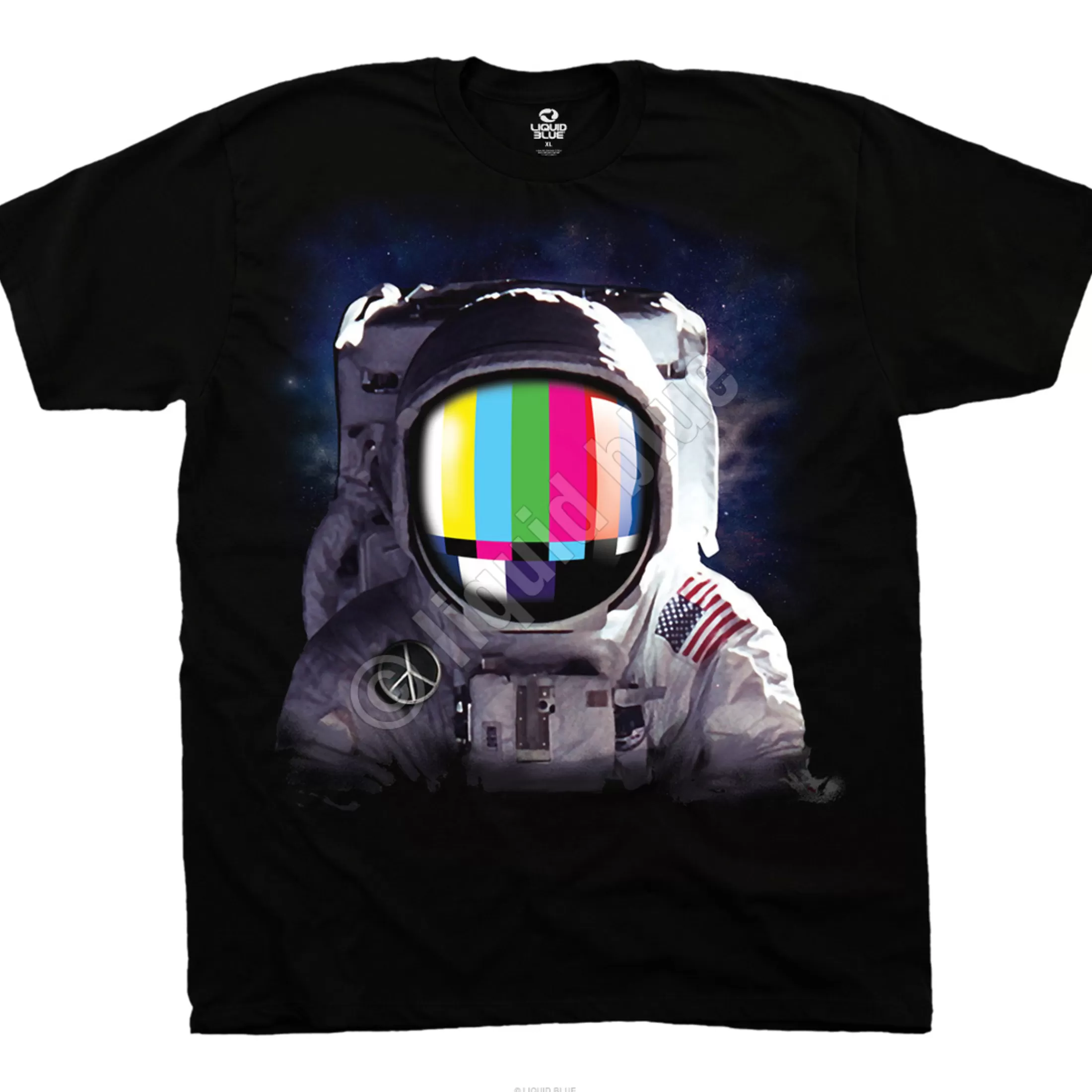 T-Shirt | Space<Liquid Blue Space Station Black T-Shirt