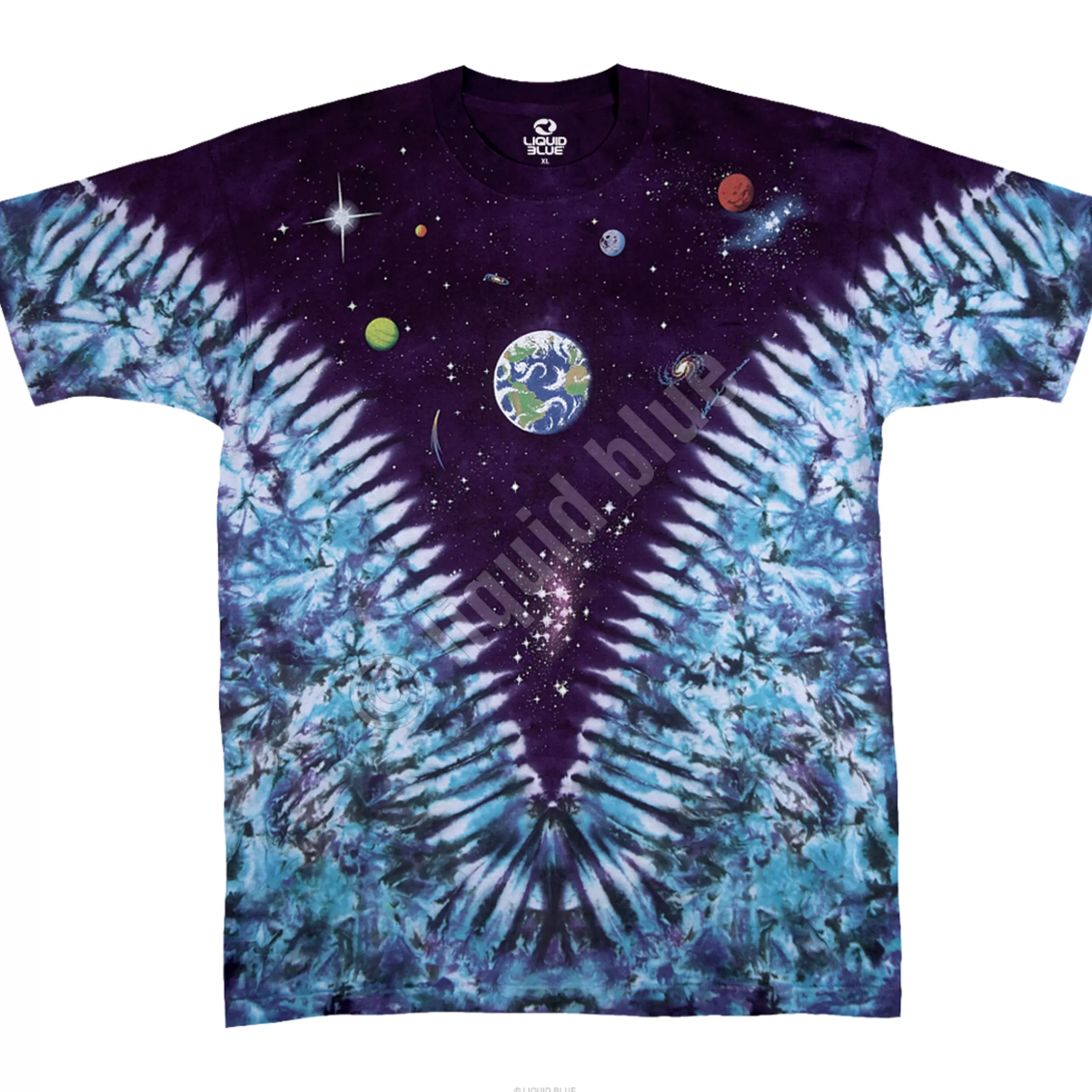 T-Shirt | Space<Liquid Blue Space Top Tie-Dye T-Shirt