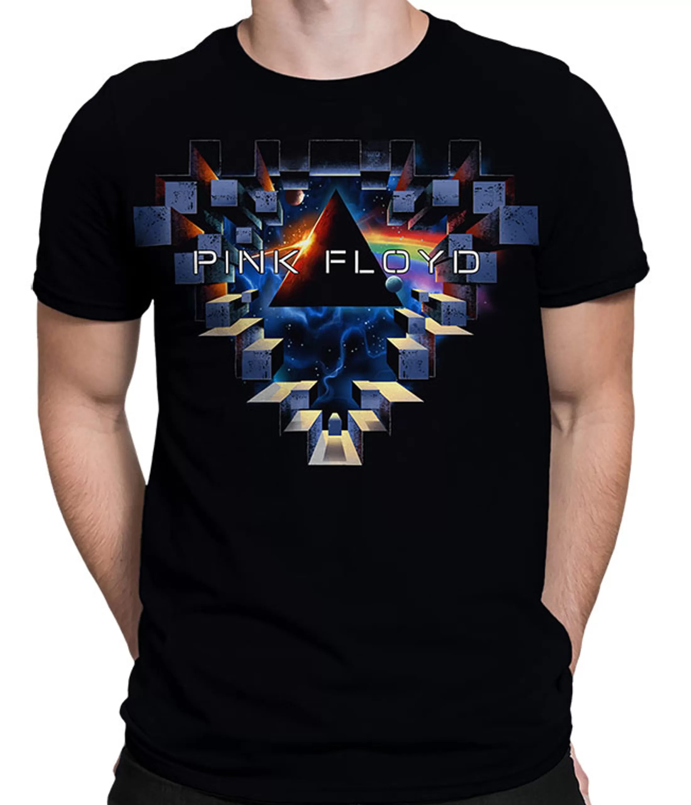 Athletic T-Shirt | Pink Floyd<Liquid Blue Space Window Black Athletic T-Shirt