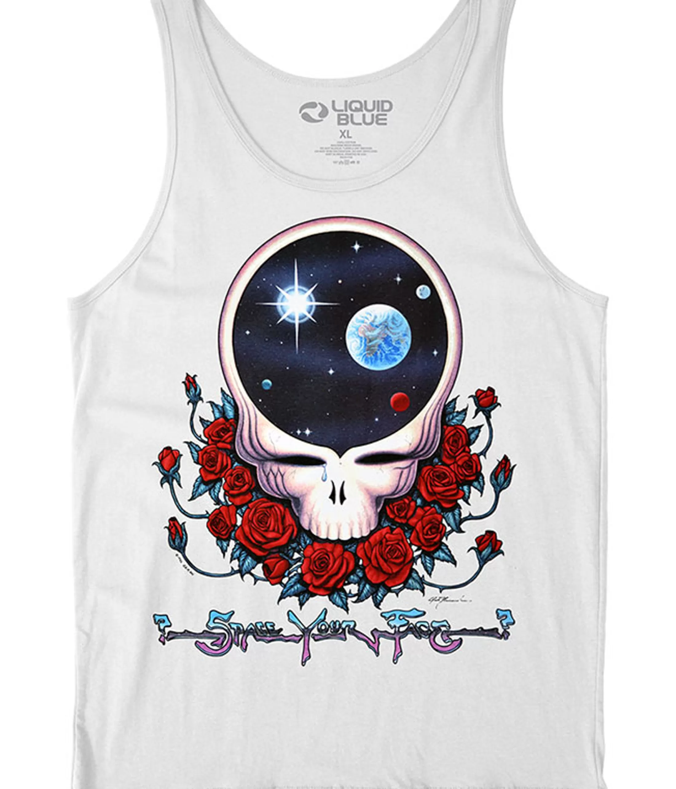 Tank Top | Grateful Dead<Liquid Blue Space Your Face White Tank Top T-Shirt