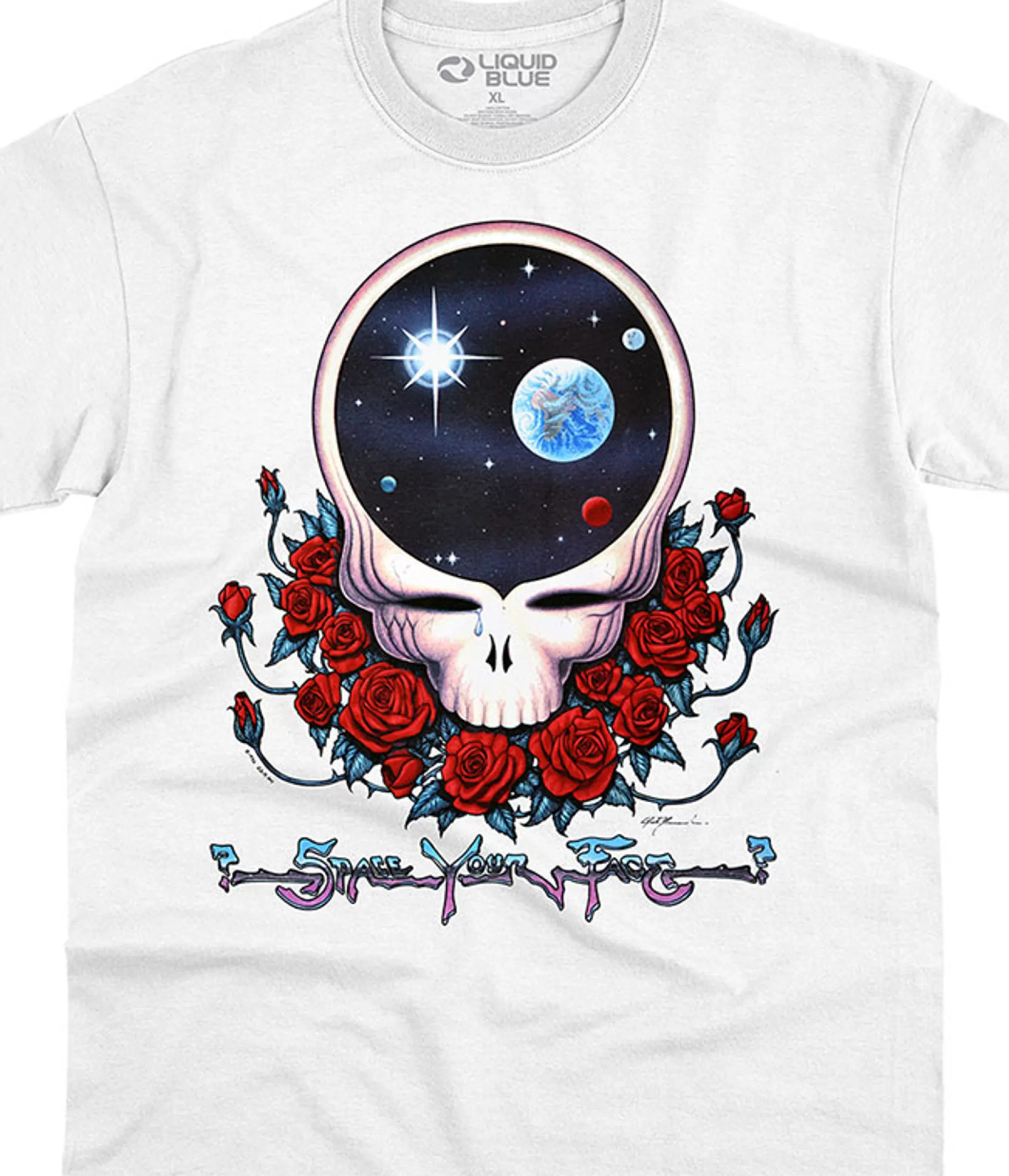 T-Shirt | Grateful Dead<Liquid Blue Space Your Face White T-Shirt