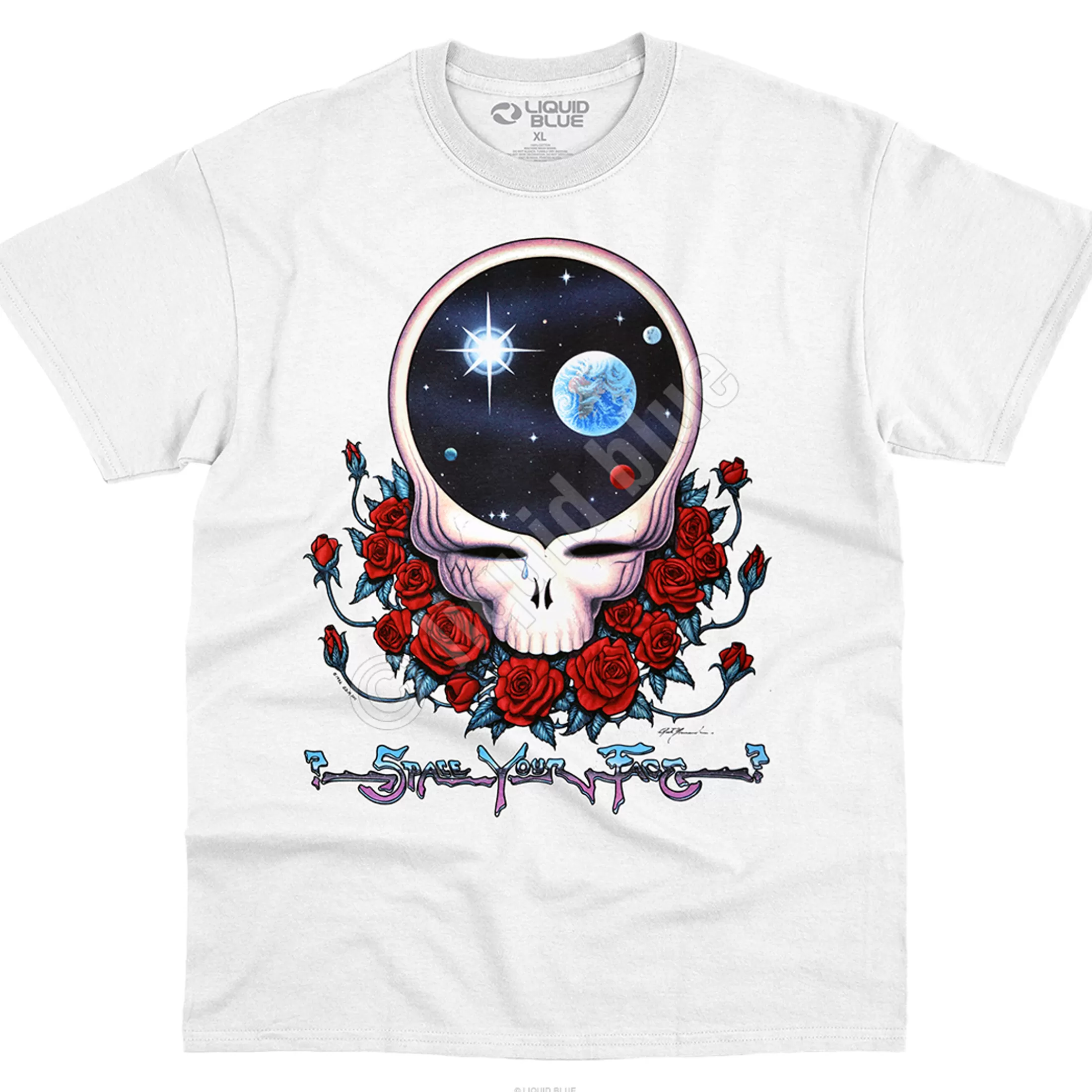 T-Shirt | Grateful Dead<Liquid Blue Space Your Face White T-Shirt