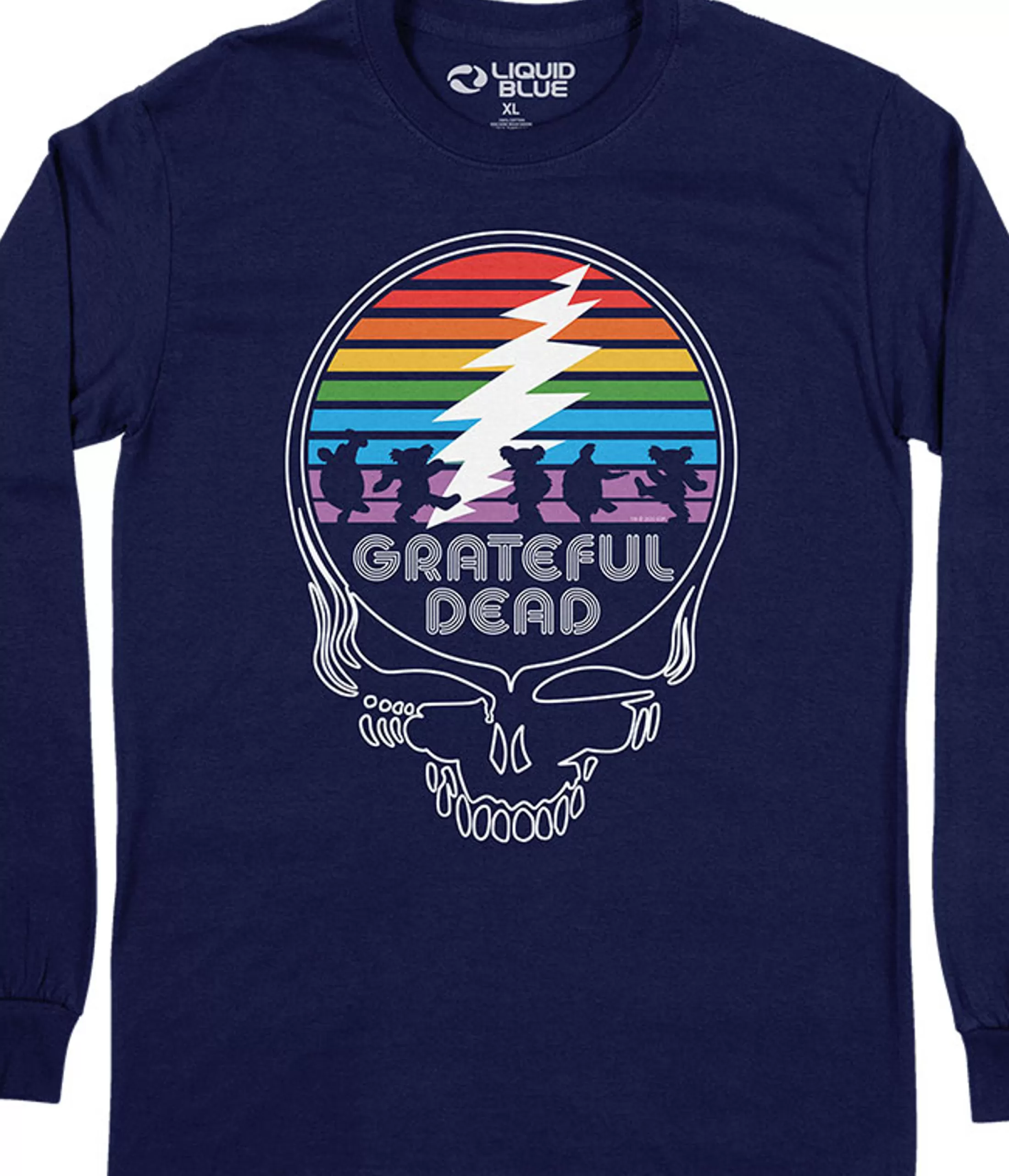 Long Sleeve | Grateful Dead<Liquid Blue Spectrum Steal Your Face Long Sleeve T-Shirt