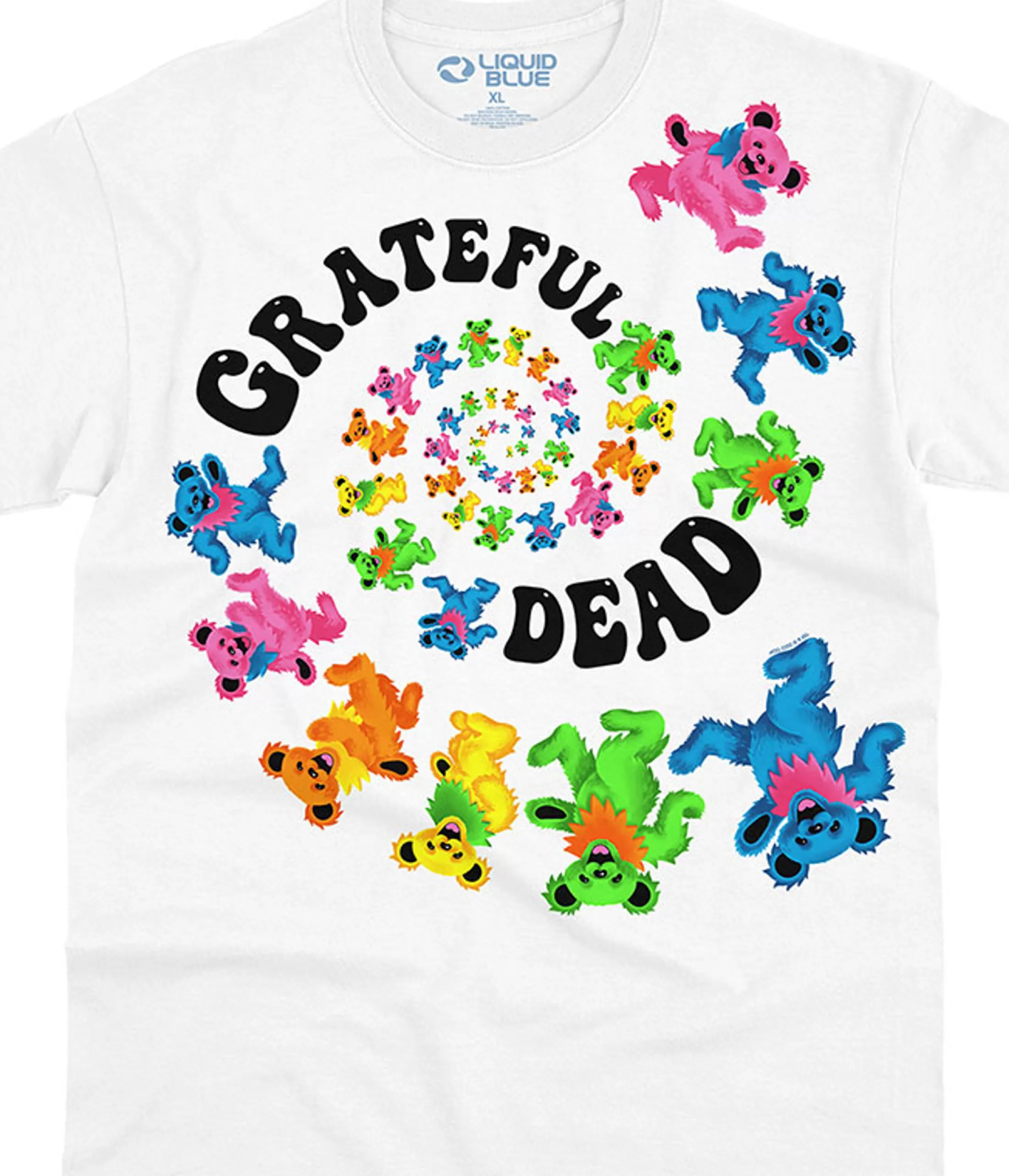 T-Shirt | Grateful Dead<Liquid Blue Spiral Bears 3.0 White T-Shirt