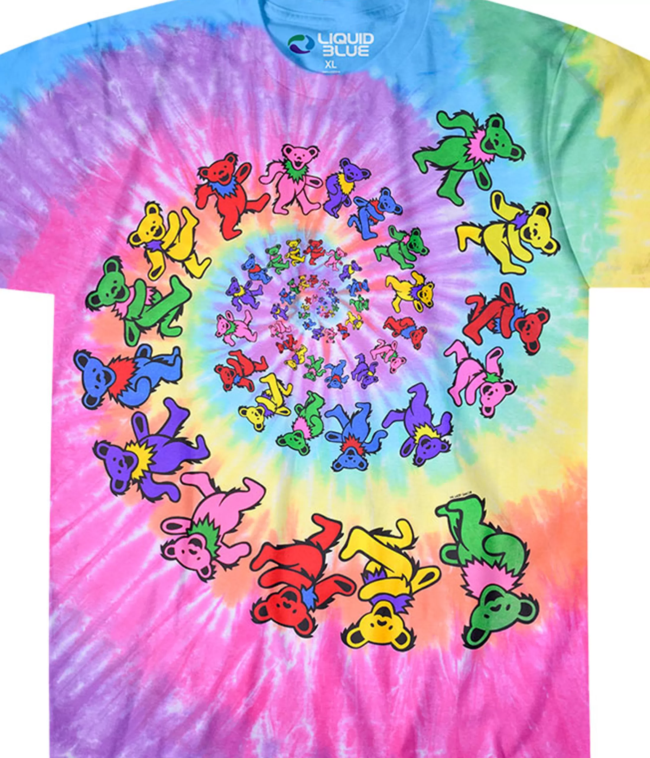 T-Shirt | Grateful Dead<Liquid Blue Spiral Bears Tie-Dye T-Shirt