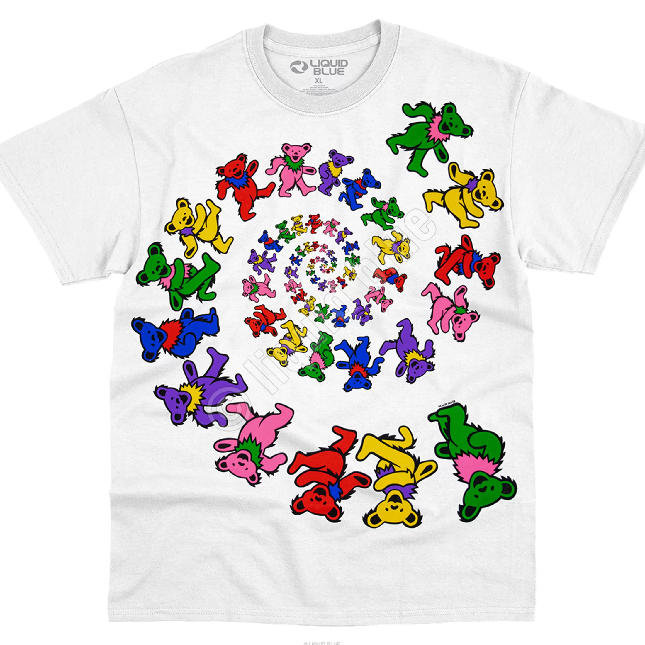 T-Shirt | Grateful Dead<Liquid Blue Spiral Bears White T-Shirt