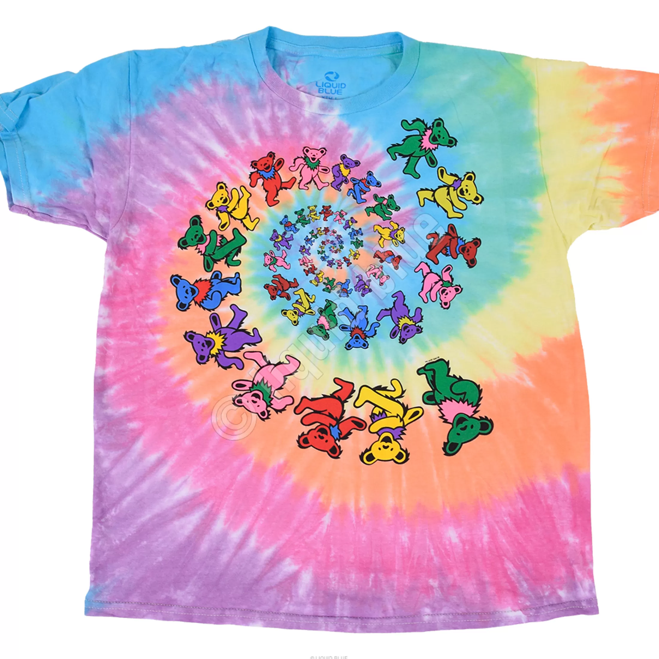 Youth | Grateful Dead<Liquid Blue Spiral Bears Youth Tie-Dye T-Shirt