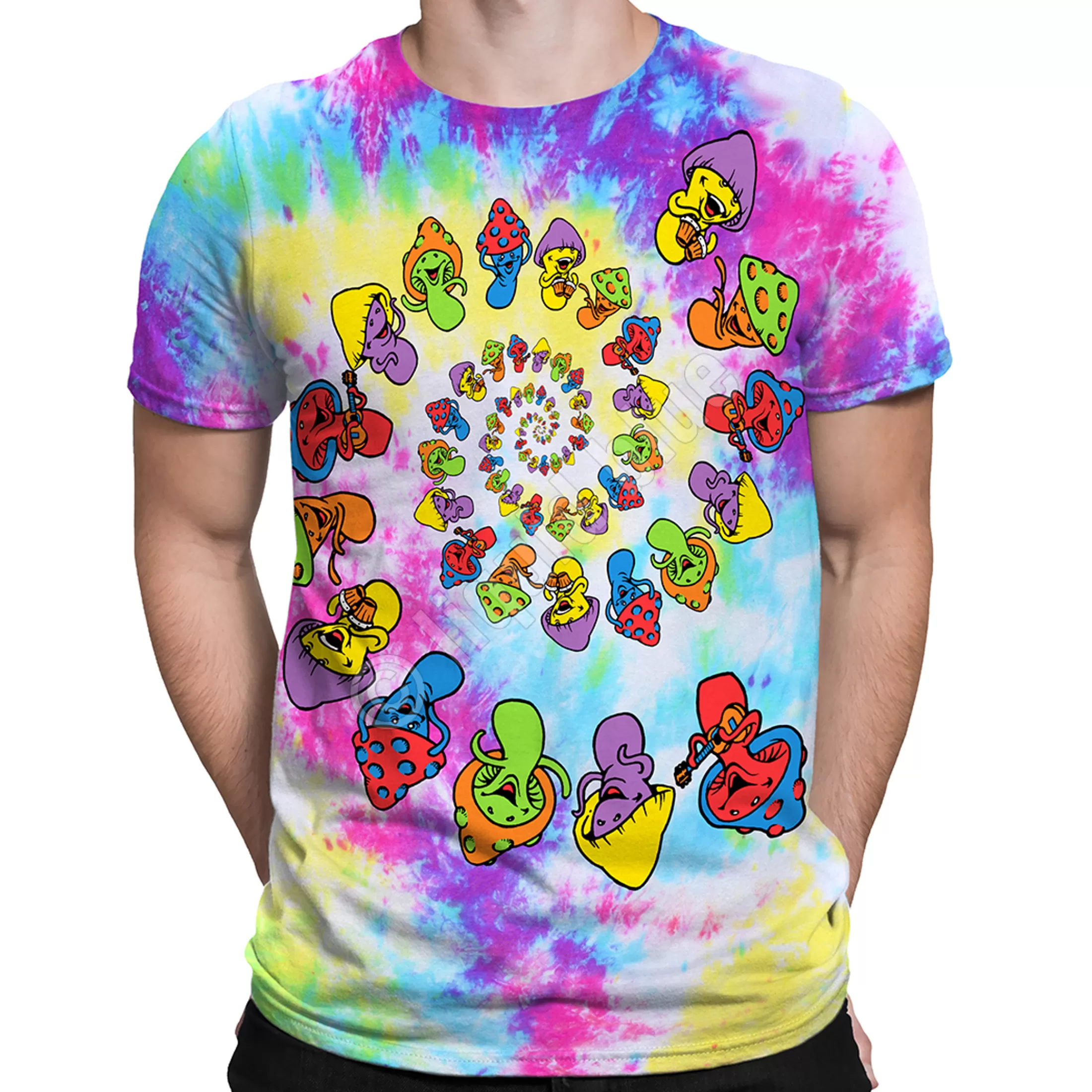 T-Shirt | Light Fantasy<Liquid Blue Spiral Shrooms Tie-Dye T-Shirt