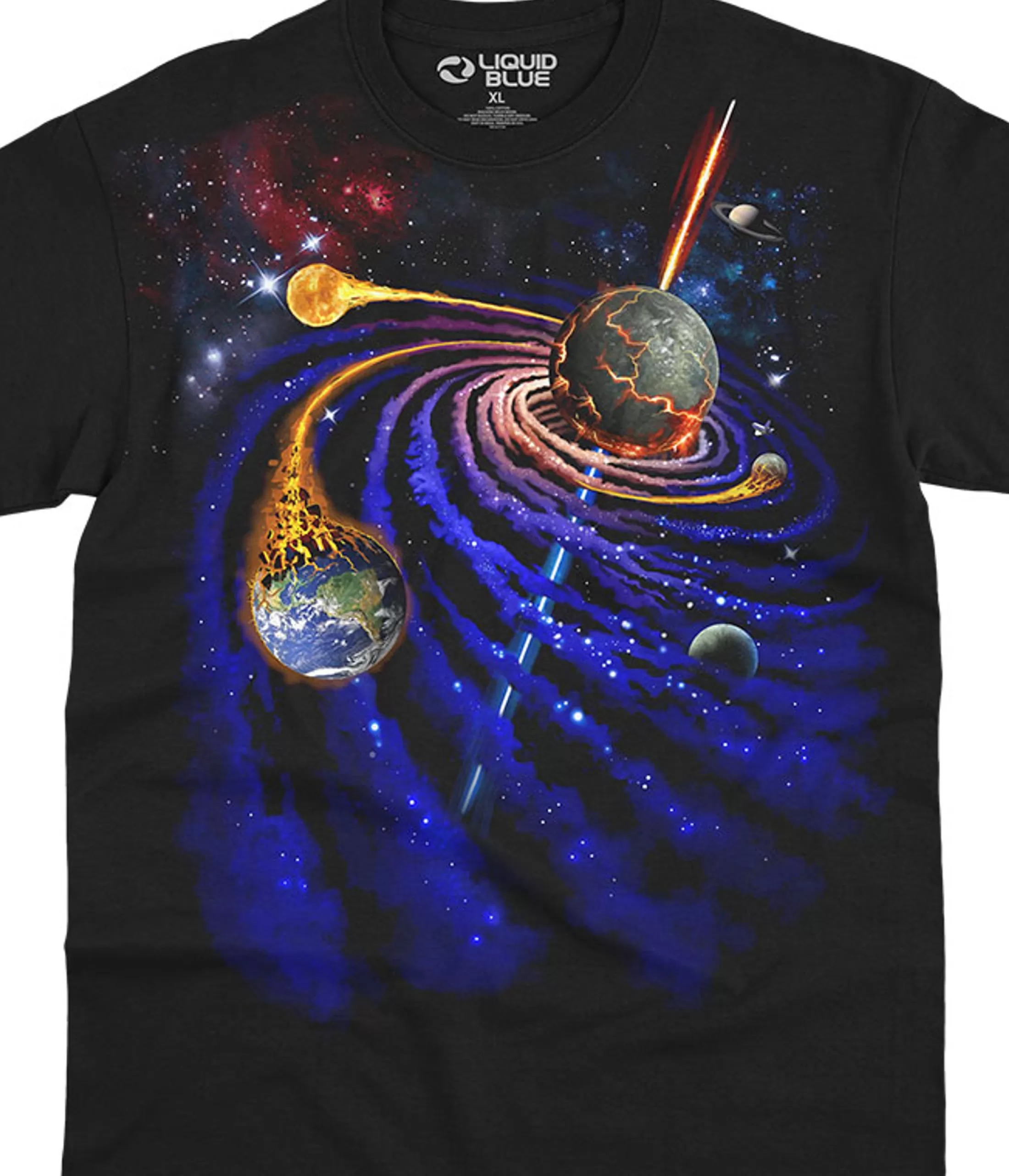 T-Shirt | Space<Liquid Blue Spiral Space Black T-Shirt