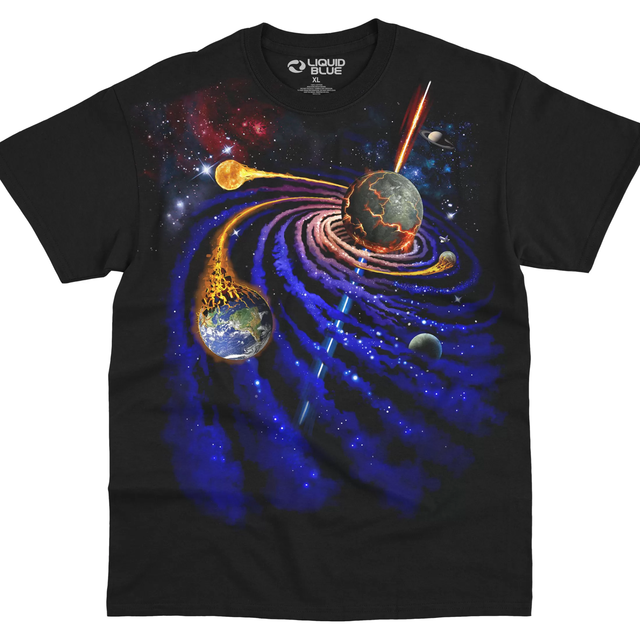 T-Shirt | Space<Liquid Blue Spiral Space Black T-Shirt