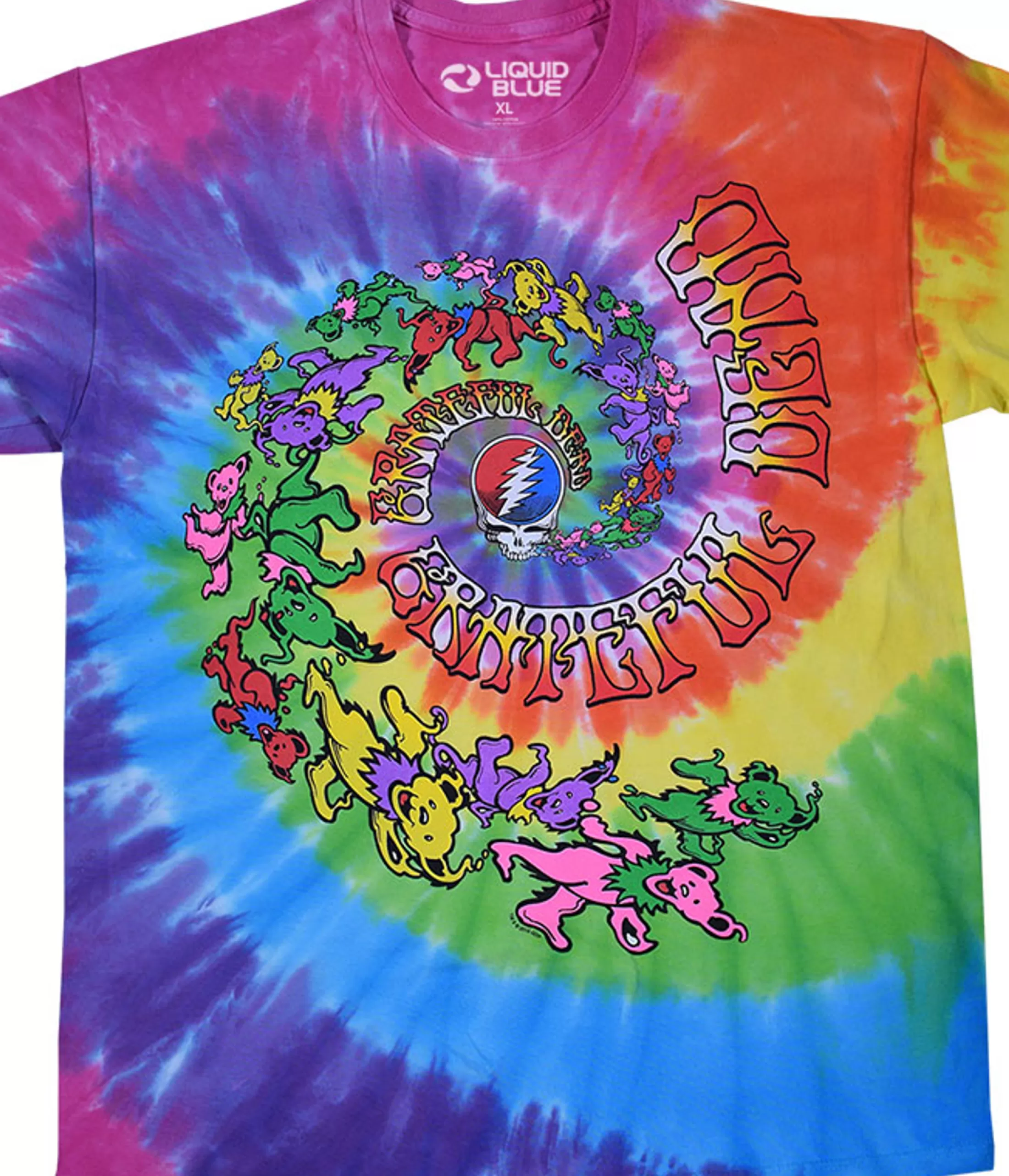 T-Shirt | Grateful Dead<Liquid Blue Spiral Trippy Bears Tie-Dye T-Shirt