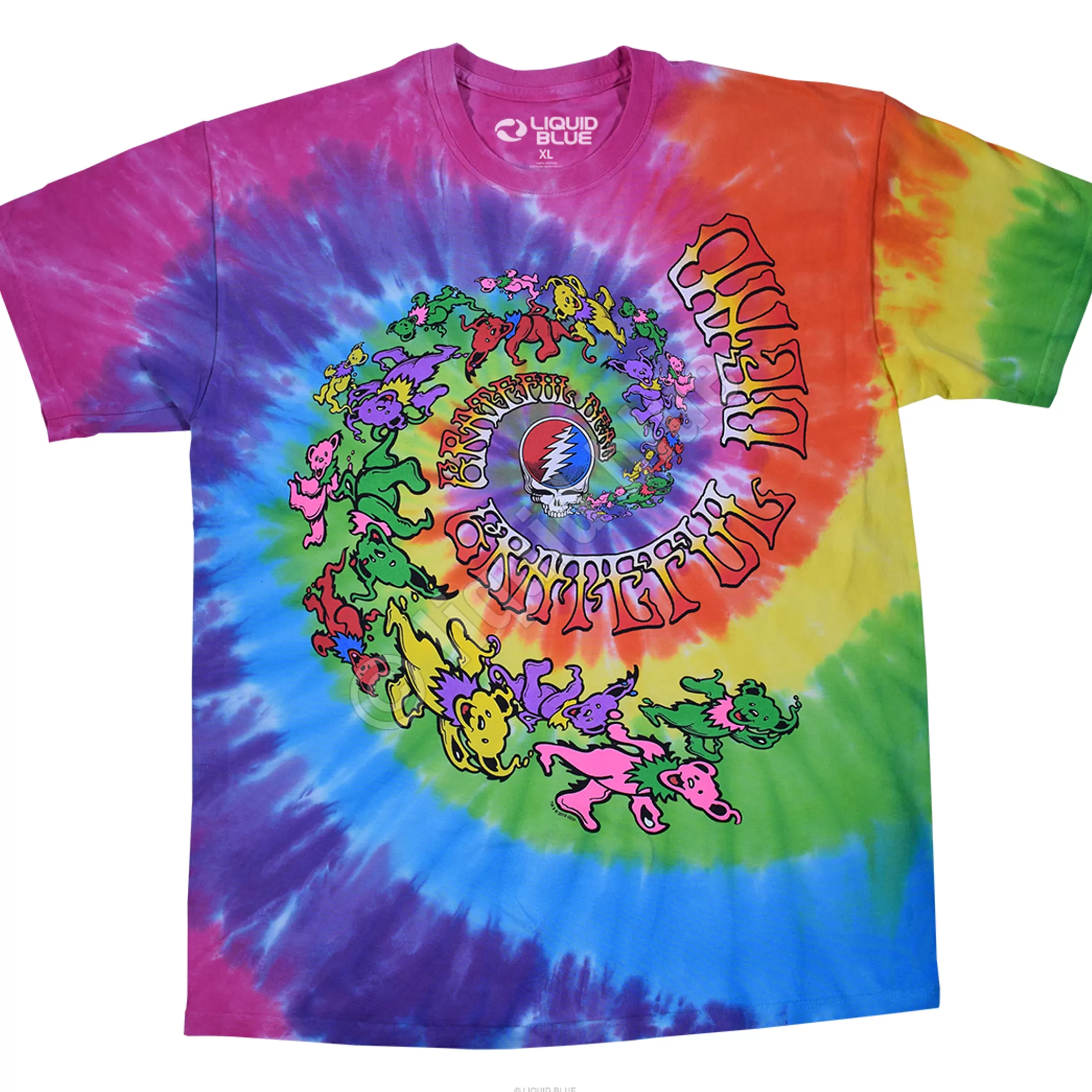 T-Shirt | Grateful Dead<Liquid Blue Spiral Trippy Bears Tie-Dye T-Shirt