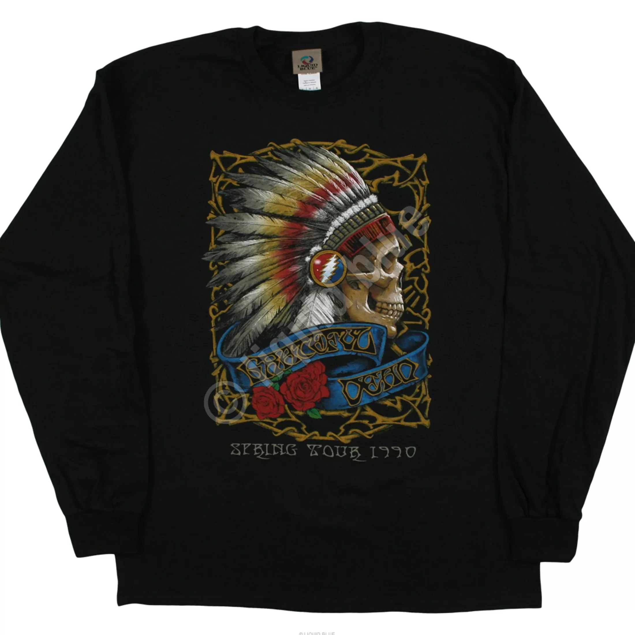 Long Sleeve | Grateful Dead<Liquid Blue Spring Tour '90 Black Long Sleeve T-Shirt