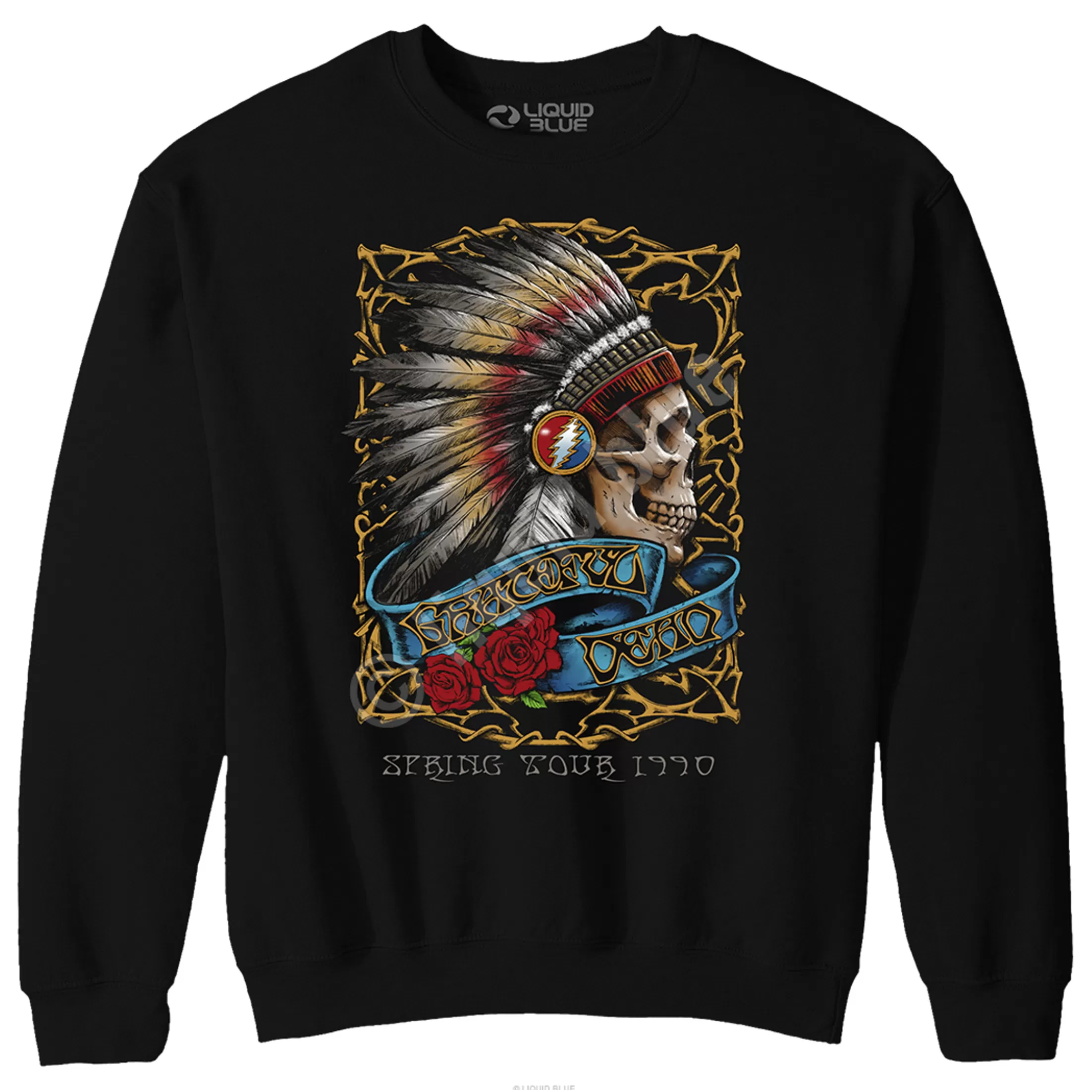 Sweatshirt | Grateful Dead<Liquid Blue Spring Tour '90 Black Sweatshirt