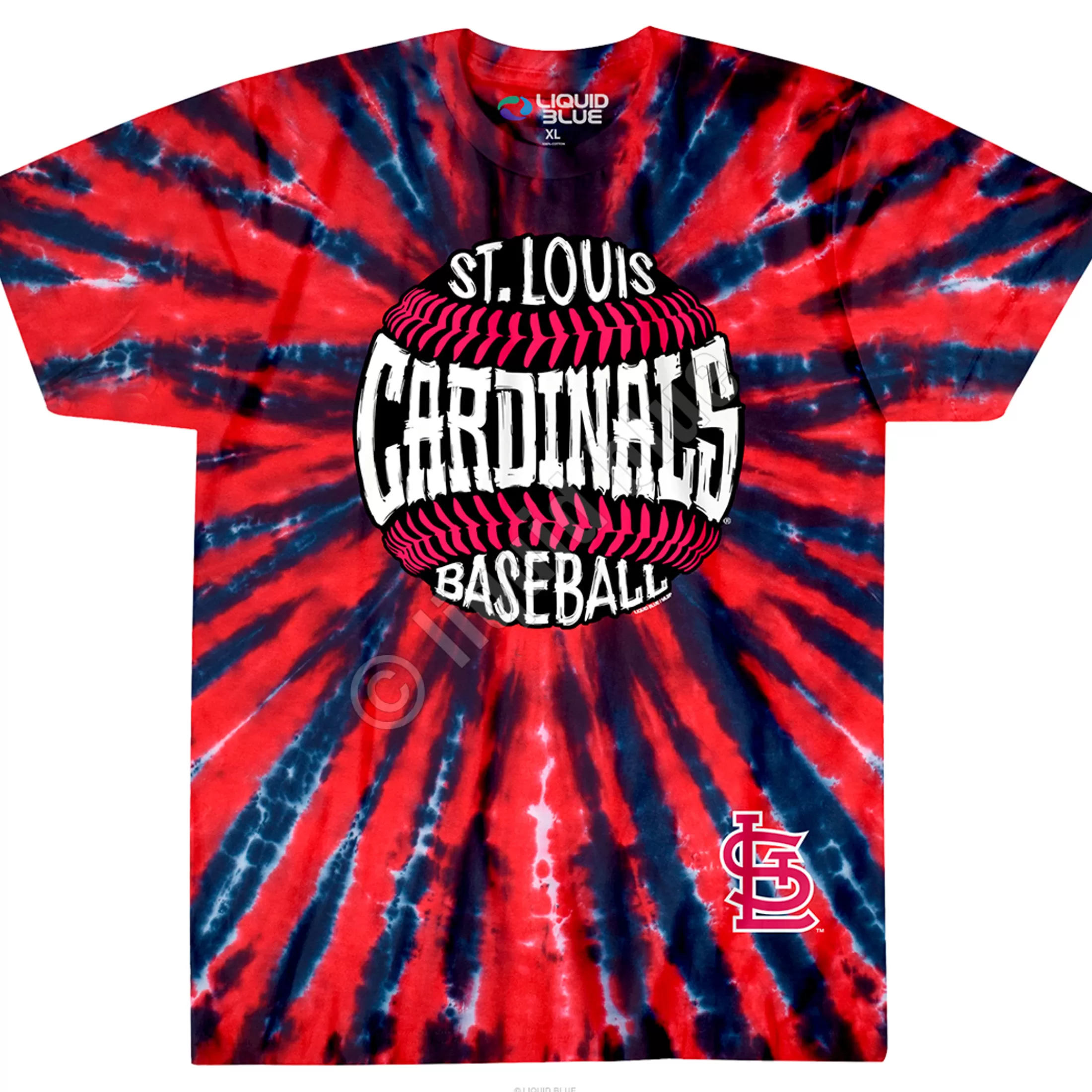 T-Shirt | St. Louis Cardinals<Liquid Blue St. Louis Cardinals Burst Tie-Dye T-Shirt