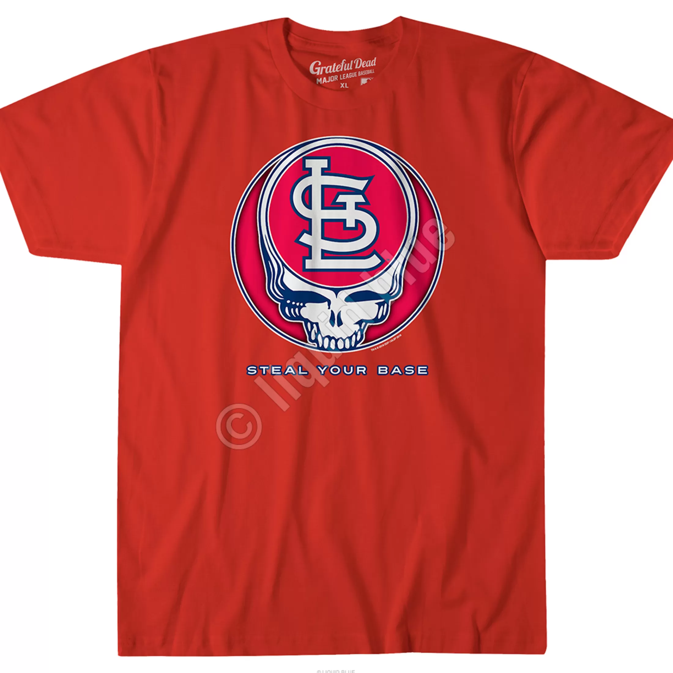 Athletic T-Shirt | St. Louis Cardinals<Liquid Blue St. Louis Cardinals Steal Your Base Red Athletic T-Shirt