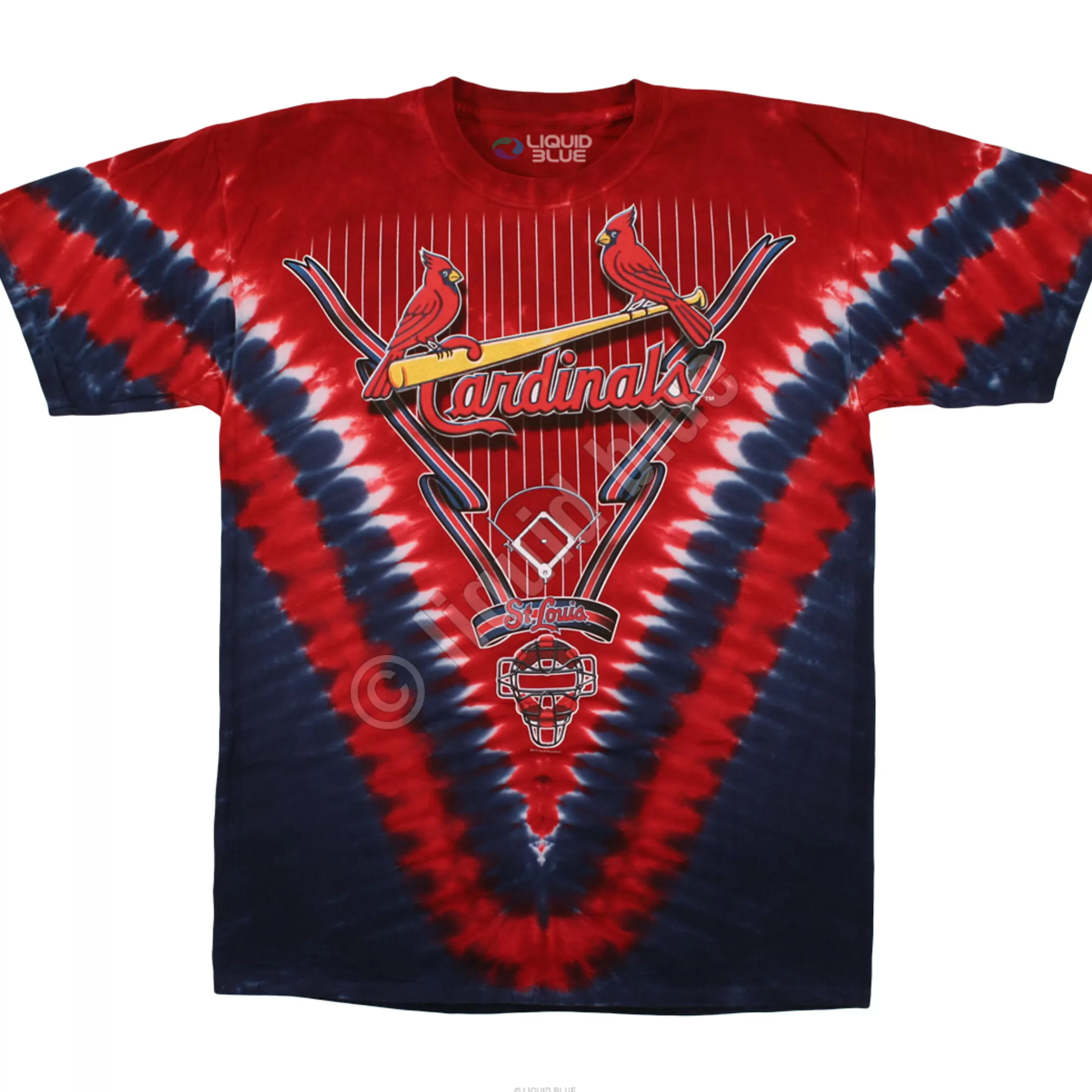 T-Shirt | St. Louis Cardinals<Liquid Blue St. Louis Cardinals V Tie-Dye T-Shirt