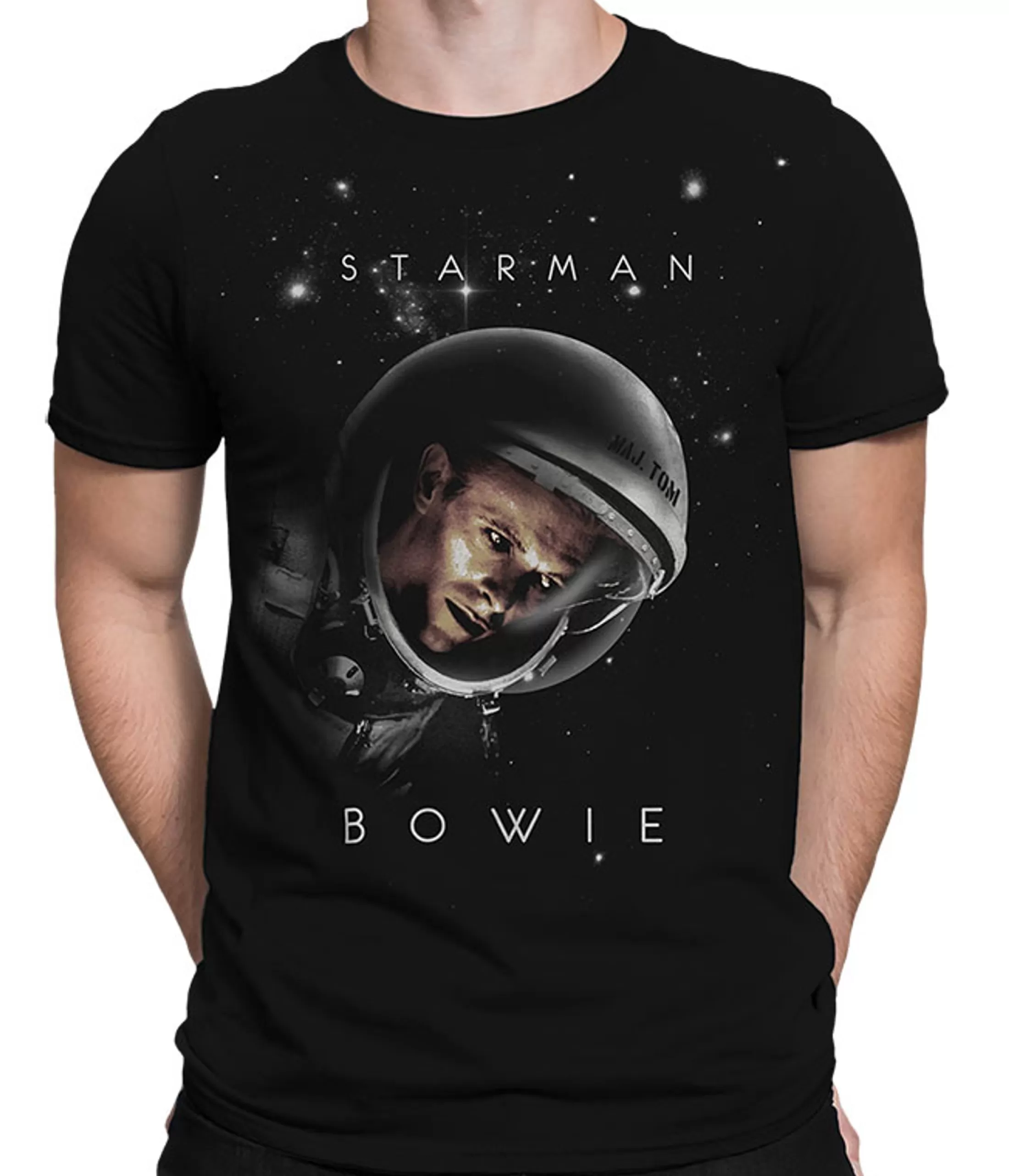 T-Shirt | David Bowie<Liquid Blue Starman Black T-Shirt