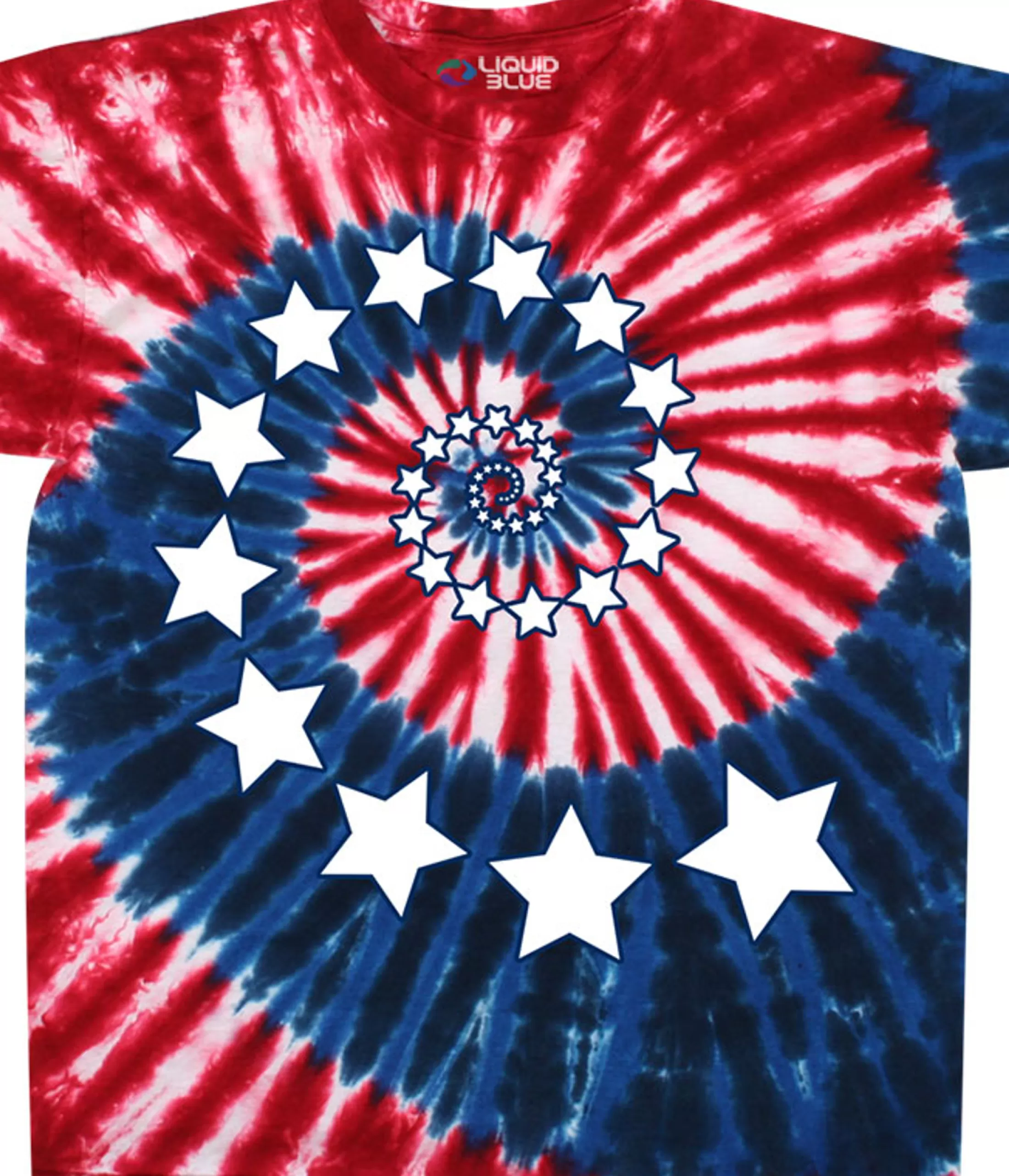 T-Shirt | Americana<Liquid Blue Stars And Stripes Spiral Tie-Dye T-Shirt