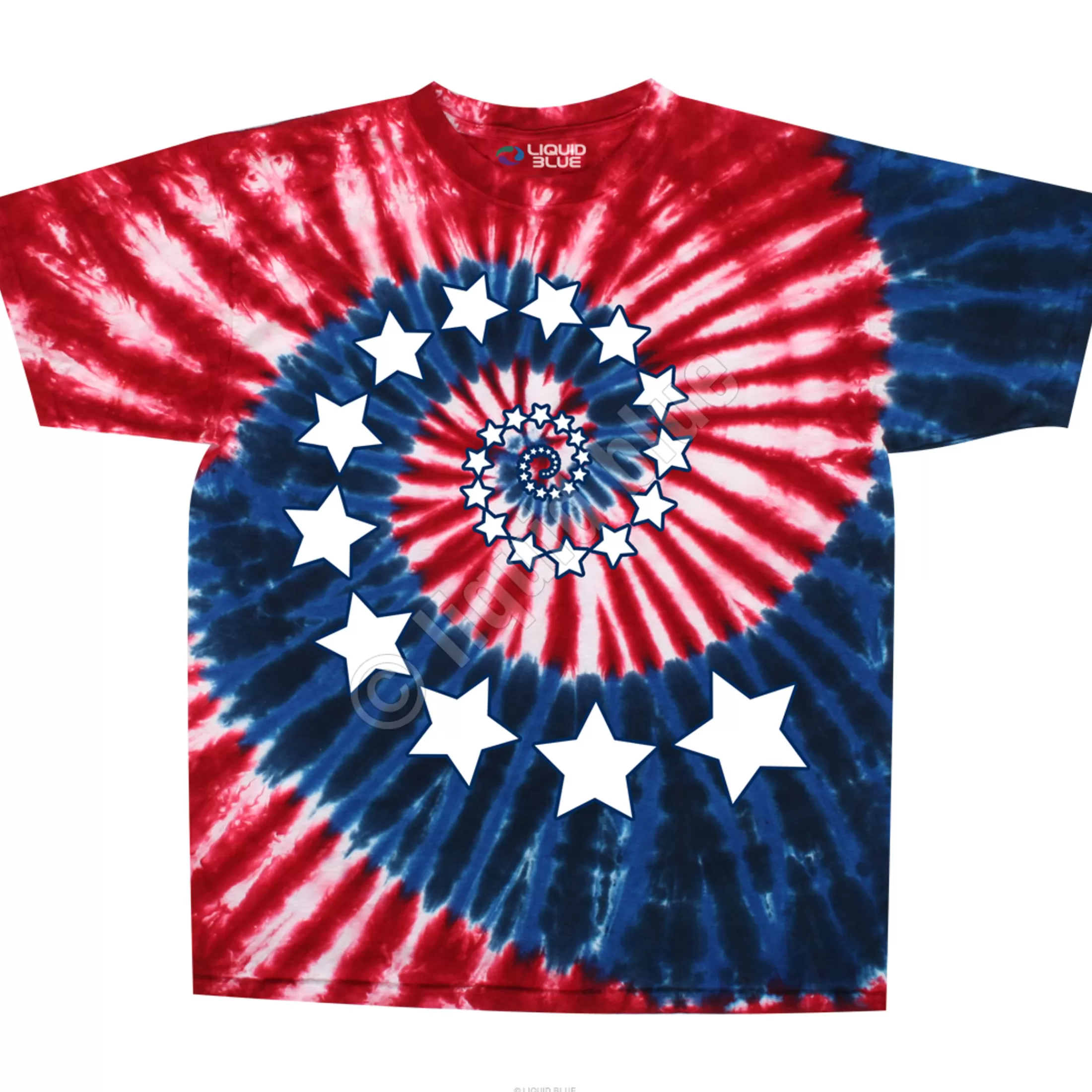 T-Shirt | Americana<Liquid Blue Stars And Stripes Spiral Tie-Dye T-Shirt