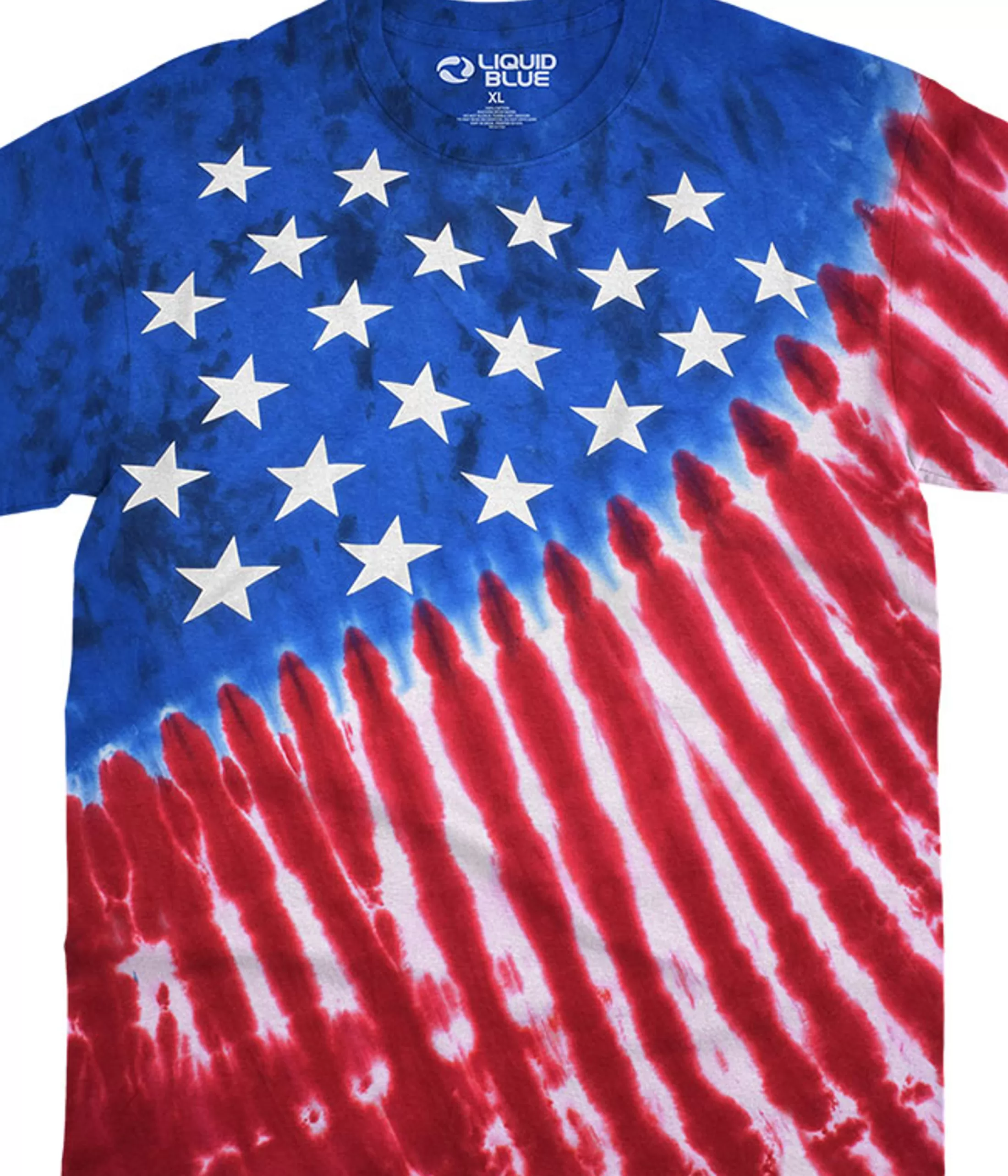 T-Shirt | Americana<Liquid Blue Stars And Stripes Tie-Dye T-Shirt