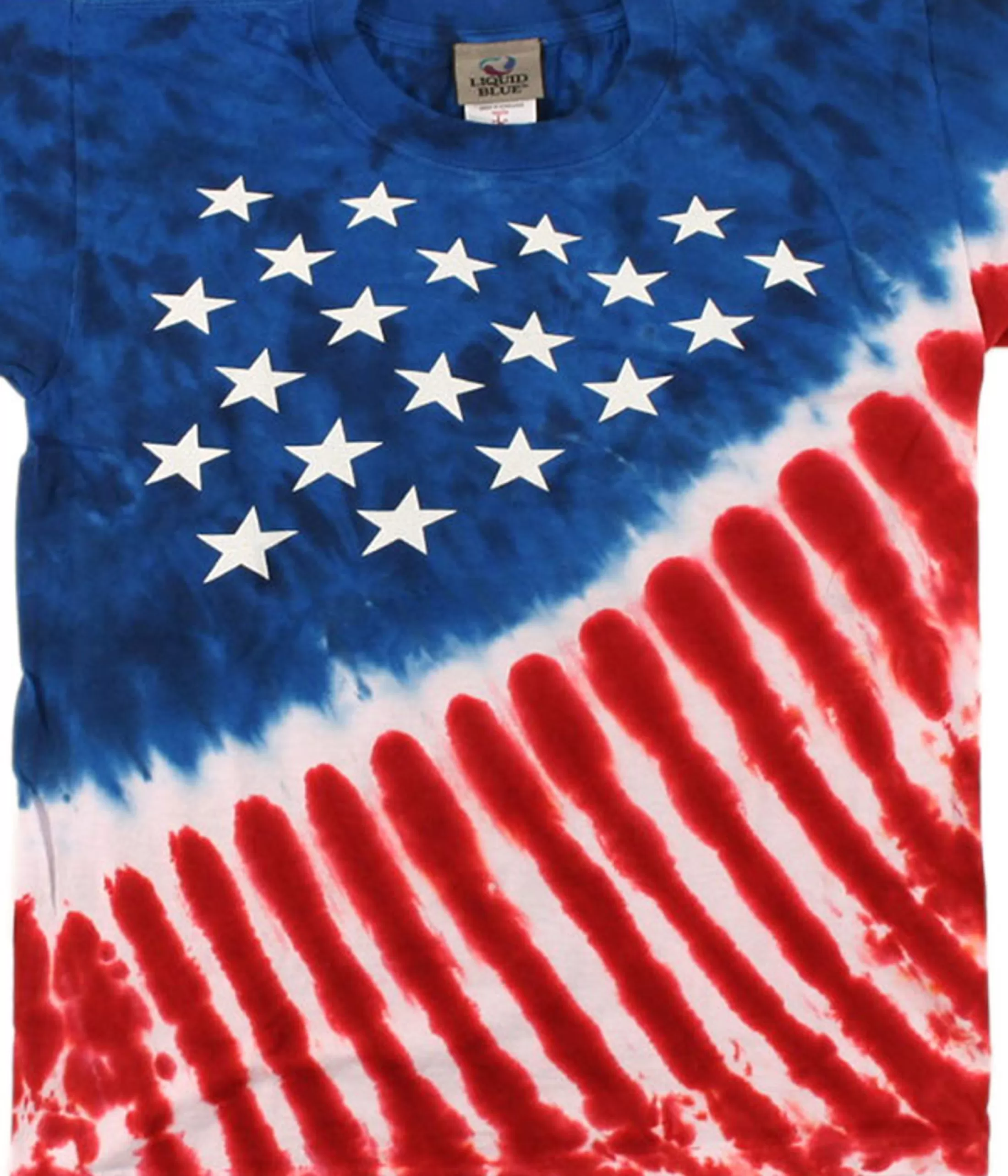 Youth | Americana<Liquid Blue Stars And Stripes Youth Tie-Dye T-Shirt