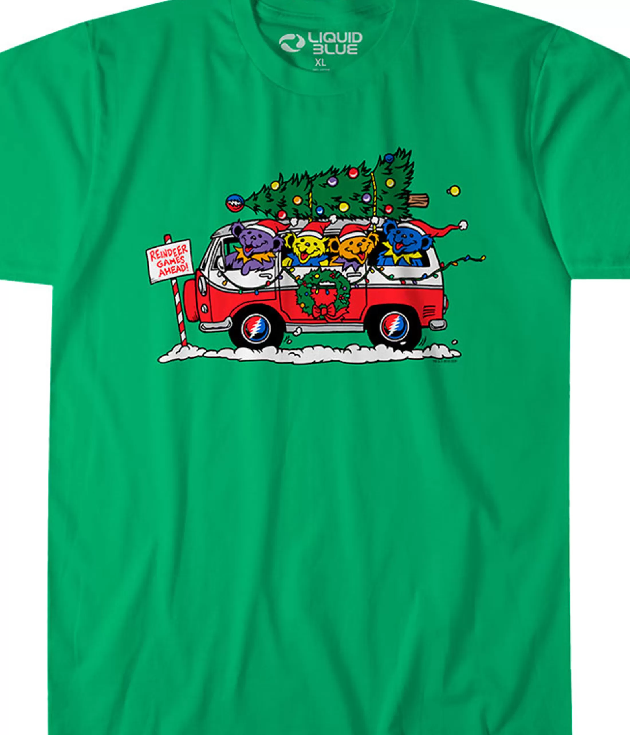 T-Shirt | Grateful Dead<Liquid Blue Steal Your Christmas Tree Green Athletic T-Shirt