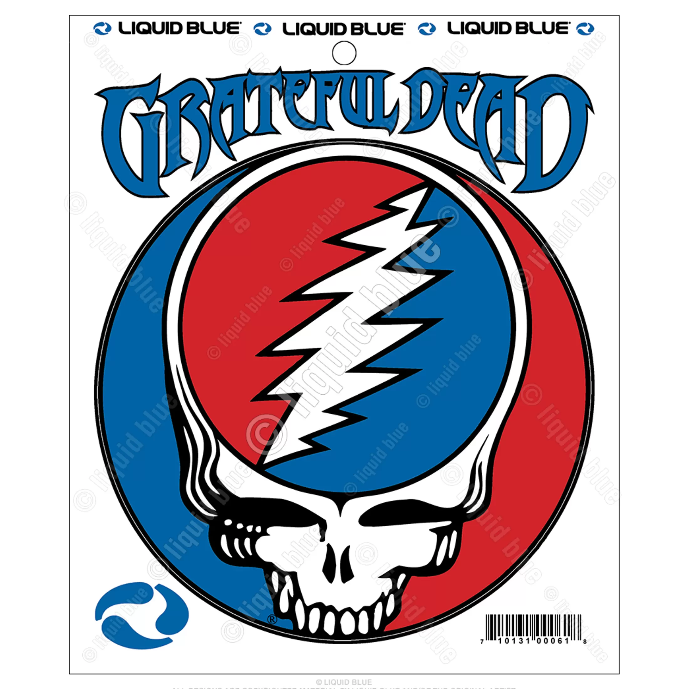 Grateful Dead<Liquid Blue Steal Your Face 5 Inch Mylar Sticker