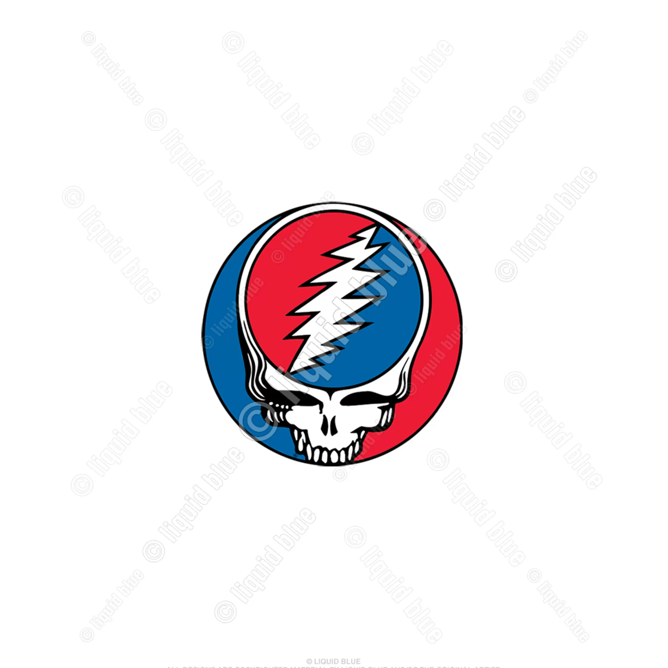 Grateful Dead<Liquid Blue Steal Your Face 1.5 Inch Mylar Sticker