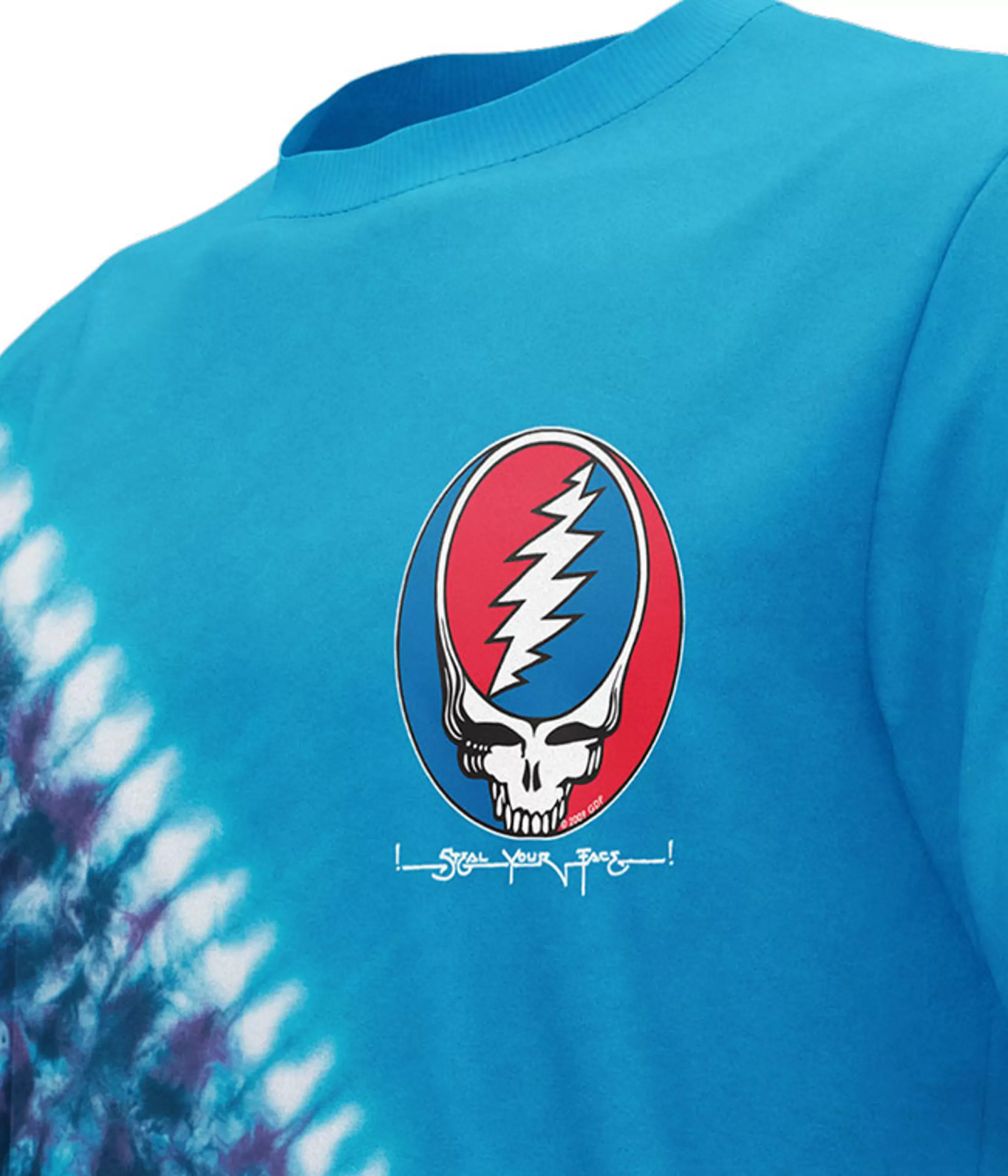 T-Shirt | Grateful Dead<Liquid Blue Steal Your Face Chest T-Shirt