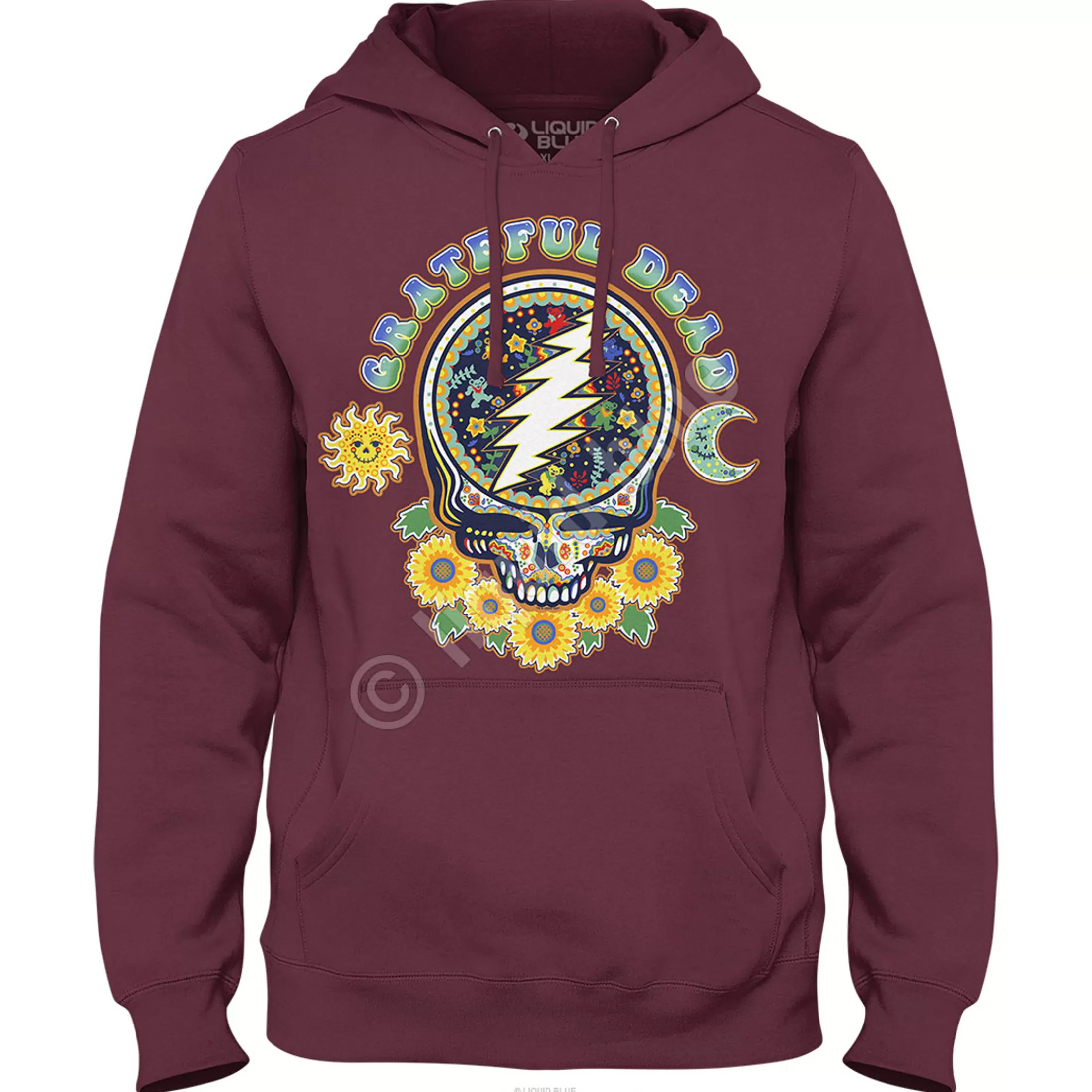 Hoodie | Grateful Dead<Liquid Blue Steal Your Face Day Of The Dead Hoodie