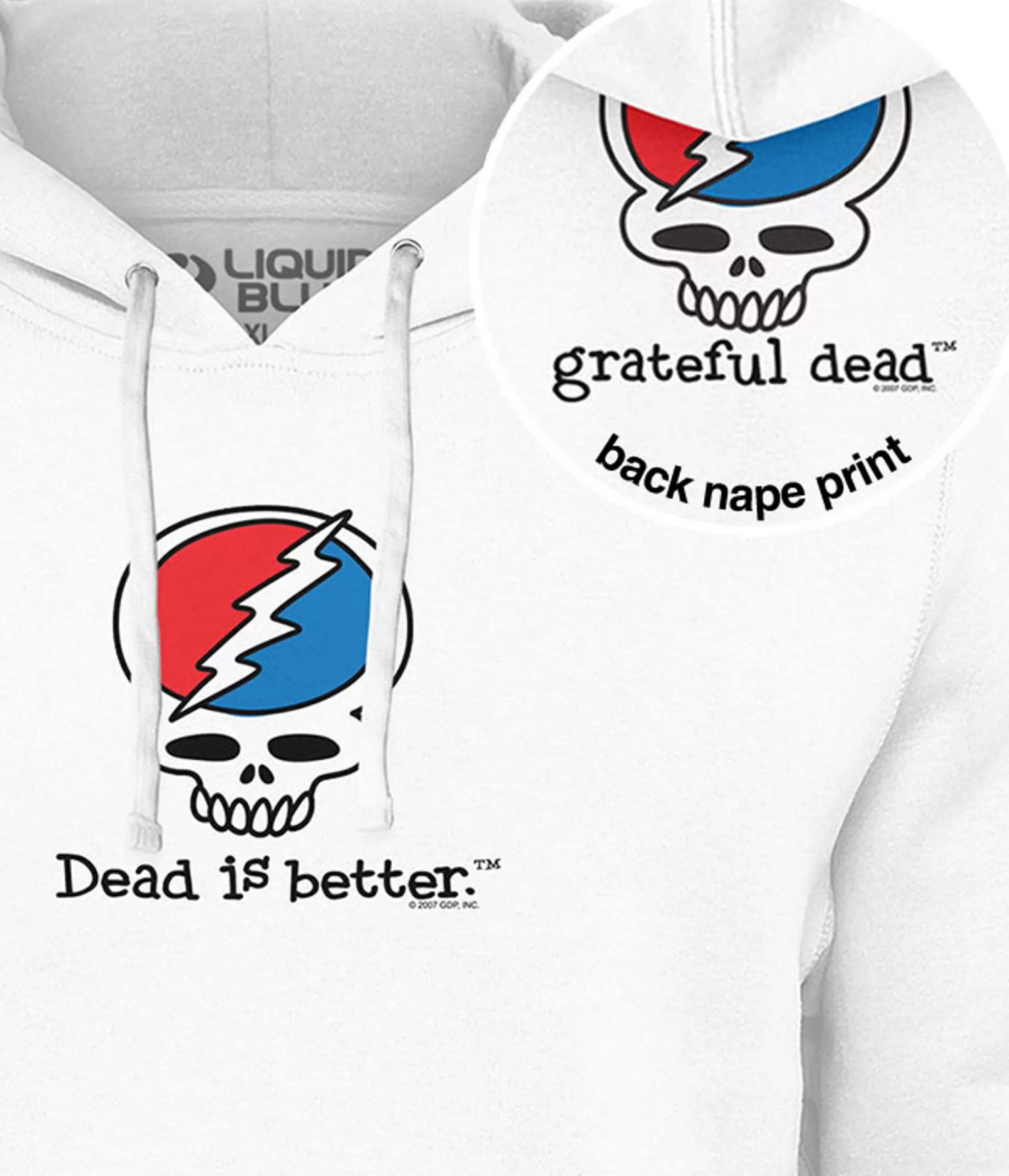 Hoodie | Grateful Dead<Liquid Blue Steal Your Face Dead Is Better Hoodie