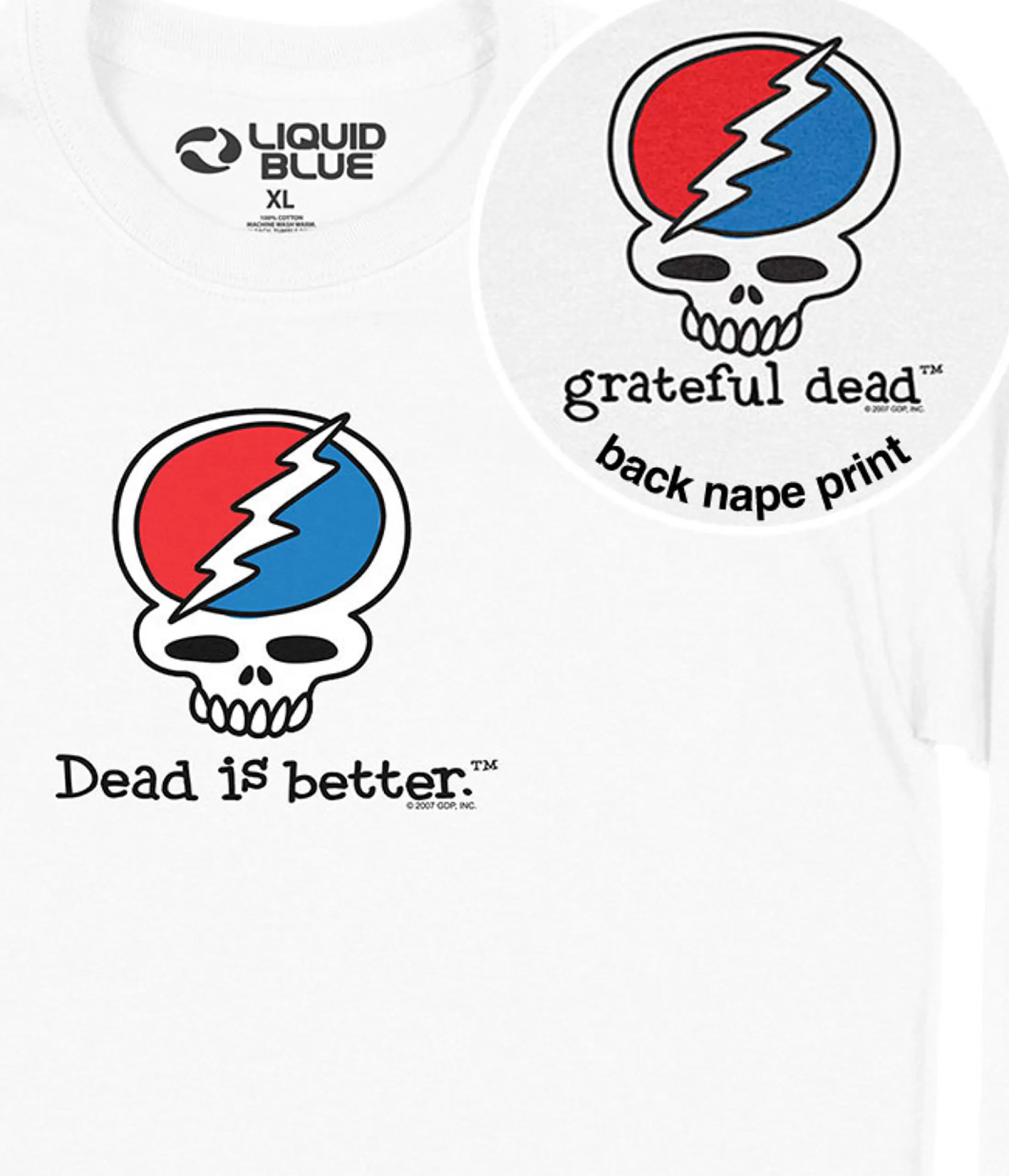 Long Sleeve | Grateful Dead<Liquid Blue Steal Your Face Dead Is Better Long Sleeve T-Shirt