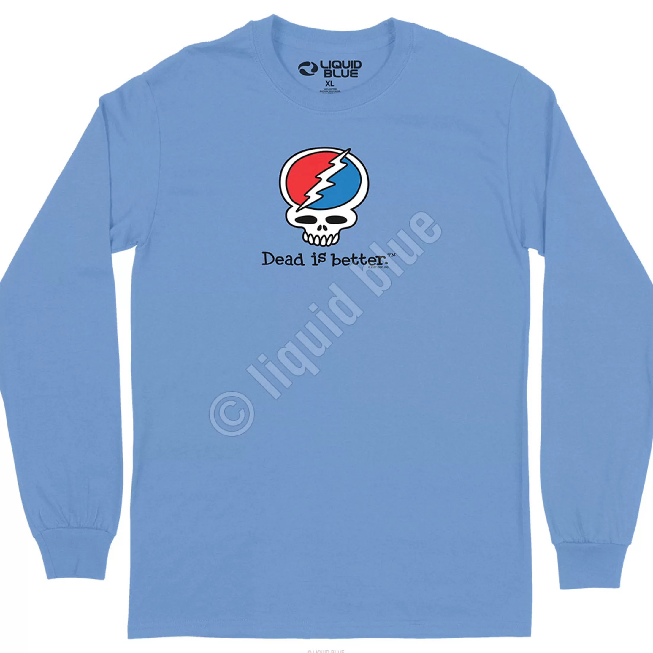 Long Sleeve | Grateful Dead<Liquid Blue Steal Your Face Dead Is Better Long Sleeve T-Shirt