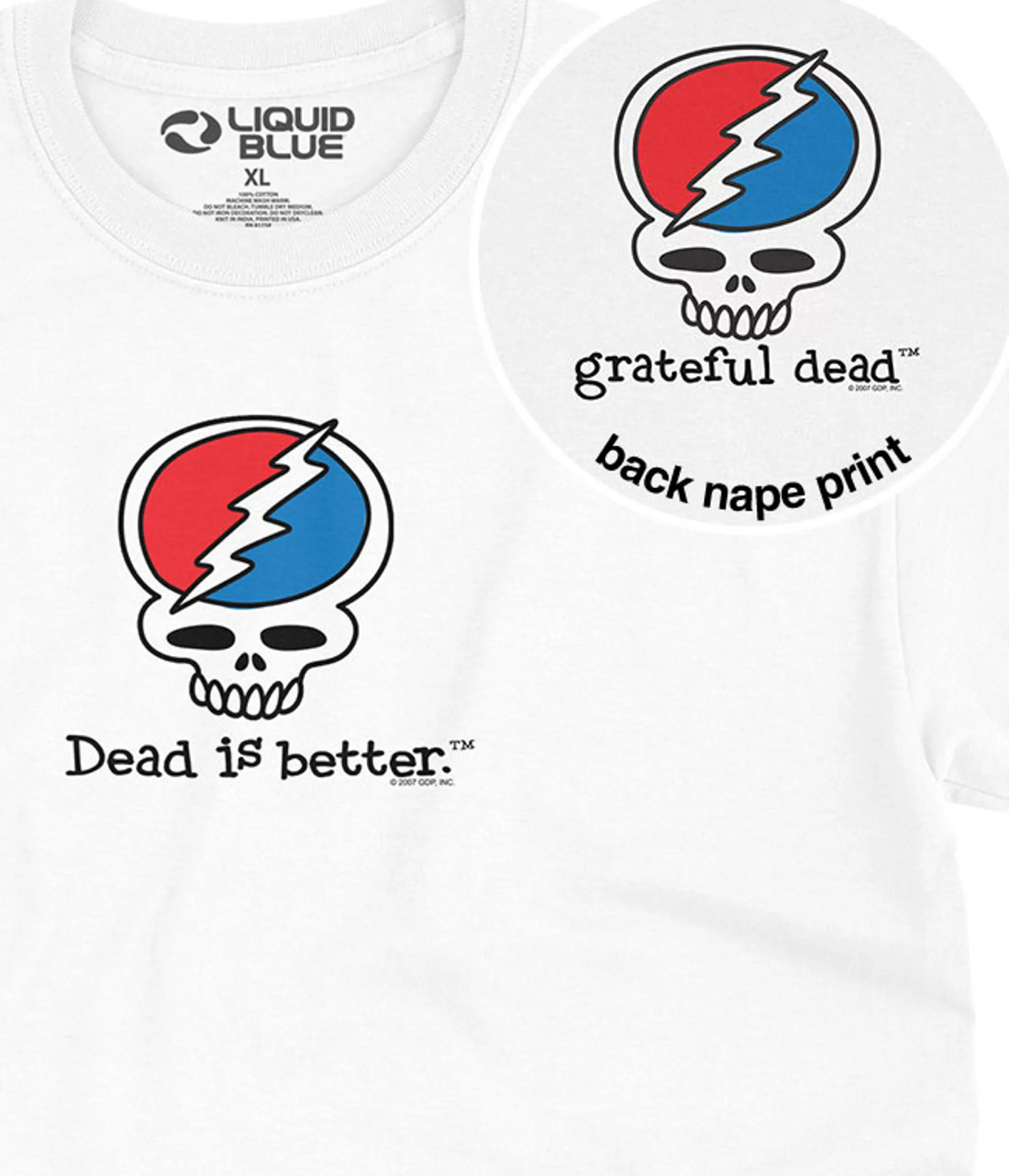 T-Shirt | Grateful Dead<Liquid Blue Steal Your Face Dead Is Better T-Shirt