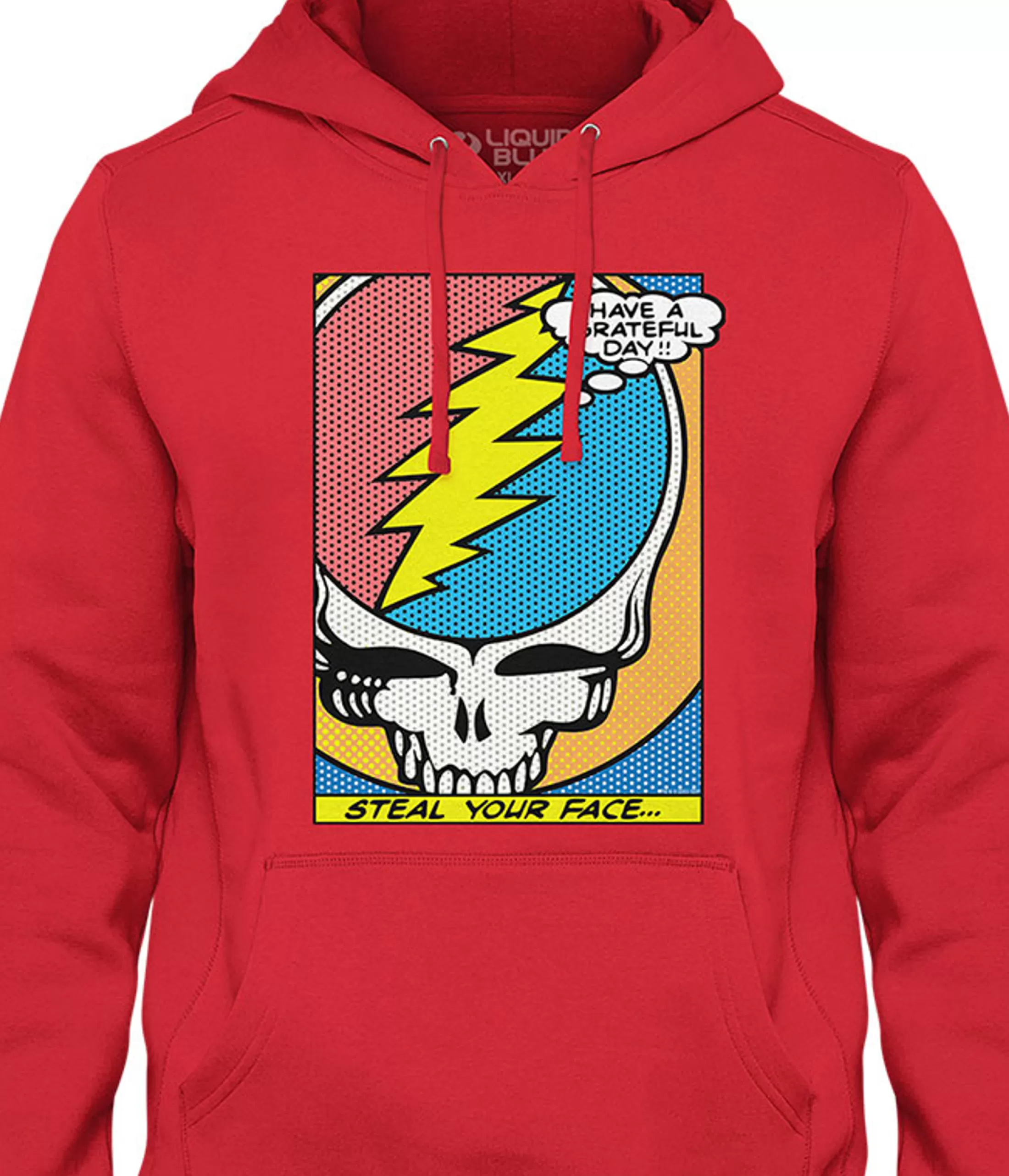 Hoodie | Grateful Dead<Liquid Blue Steal Your Face Pop Art Hoodie