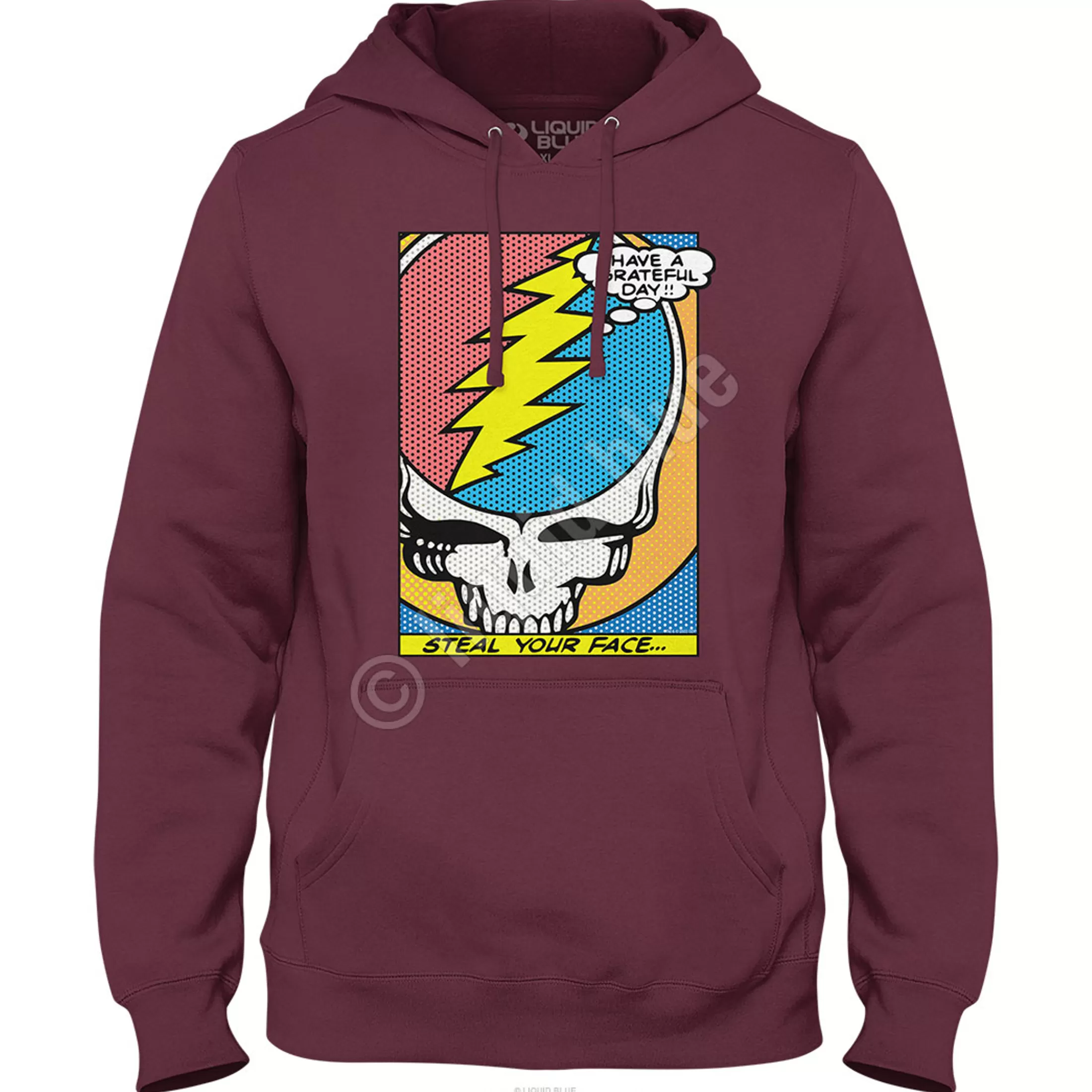 Hoodie | Grateful Dead<Liquid Blue Steal Your Face Pop Art Hoodie