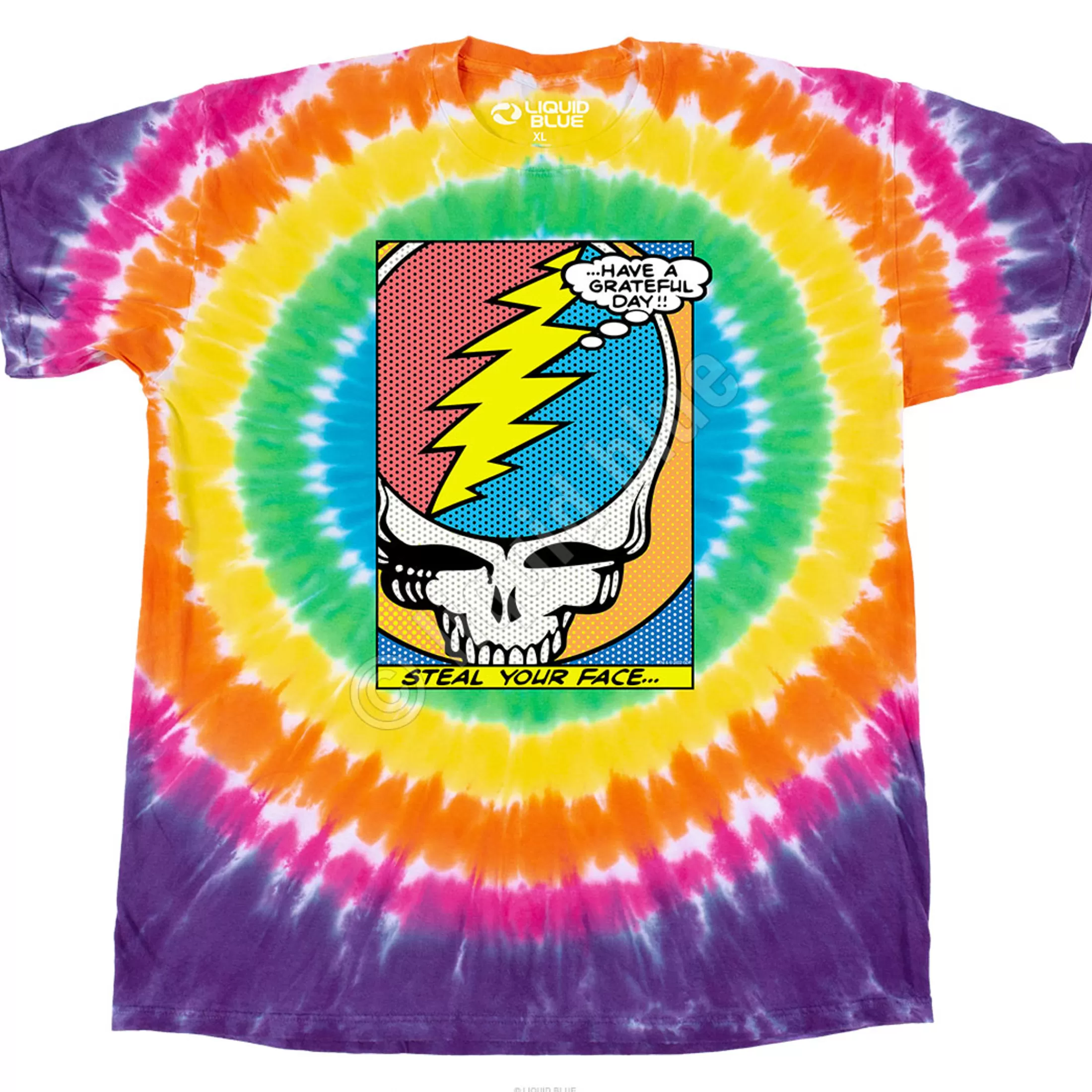 T-Shirt | Grateful Dead<Liquid Blue Steal Your Face Pop Art T-Shirt