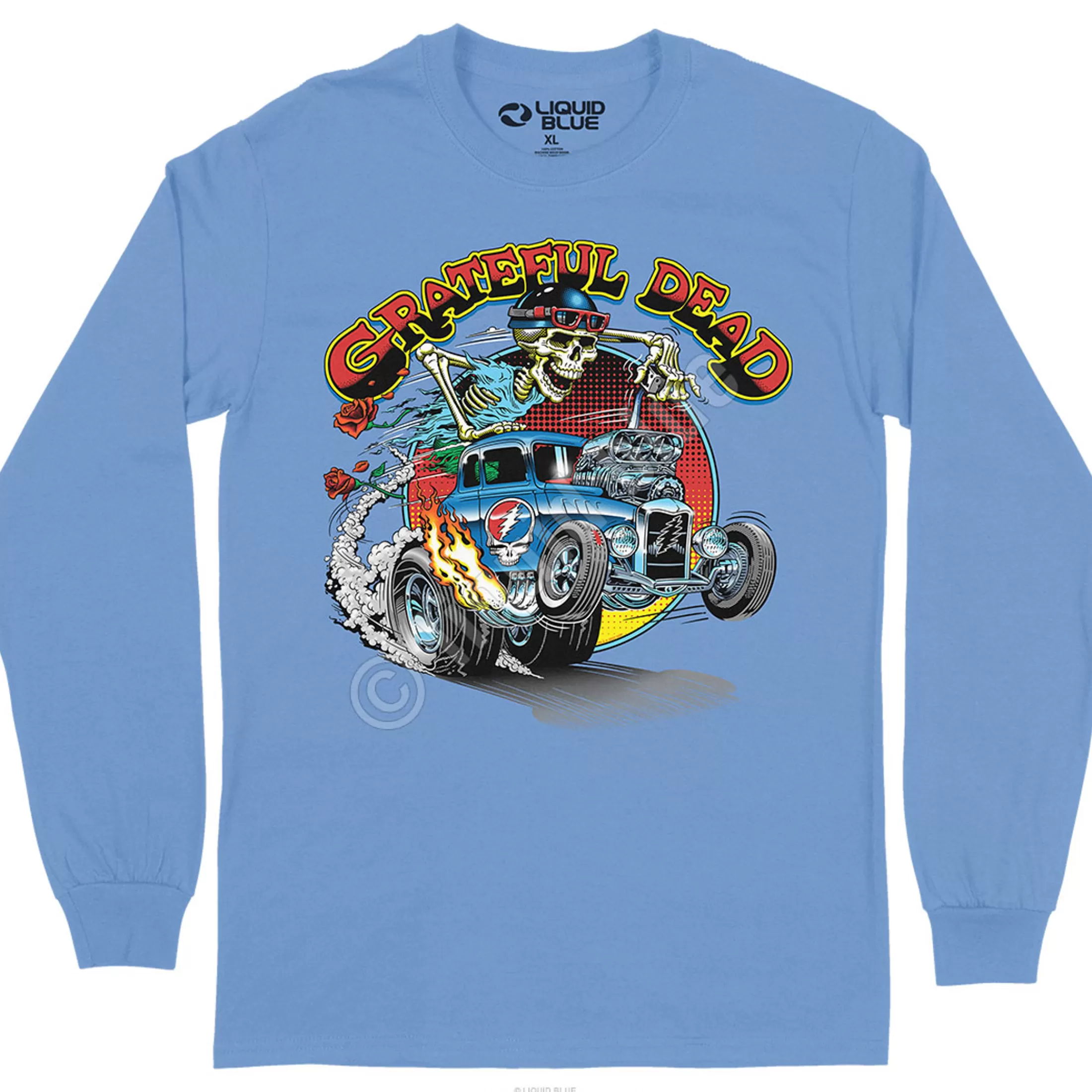 Long Sleeve | Grateful Dead<Liquid Blue Steal Your Hot Rod Long Sleeve T-Shirt