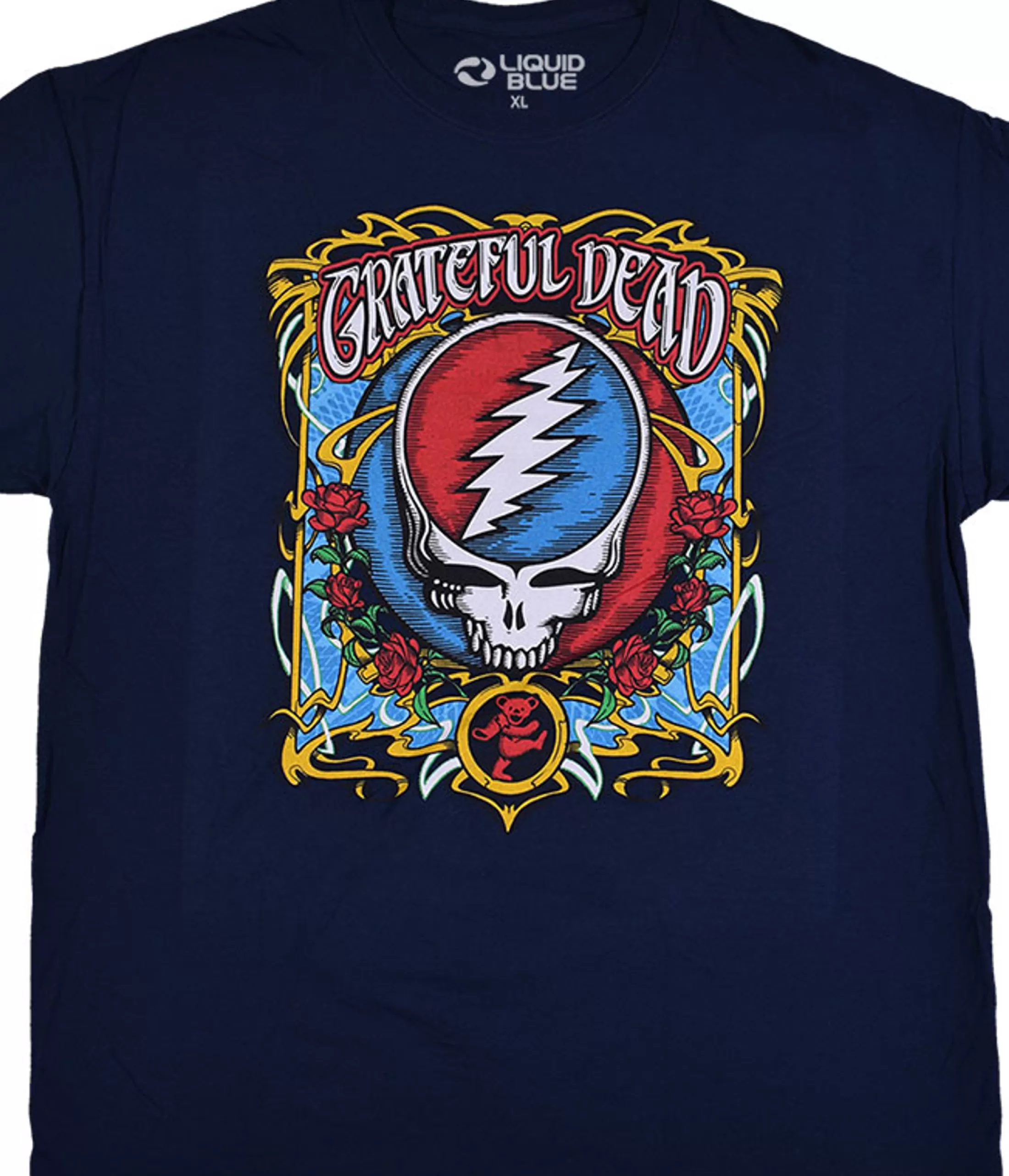 T-Shirt | Grateful Dead<Liquid Blue Steal Your Roses Navy T-Shirt