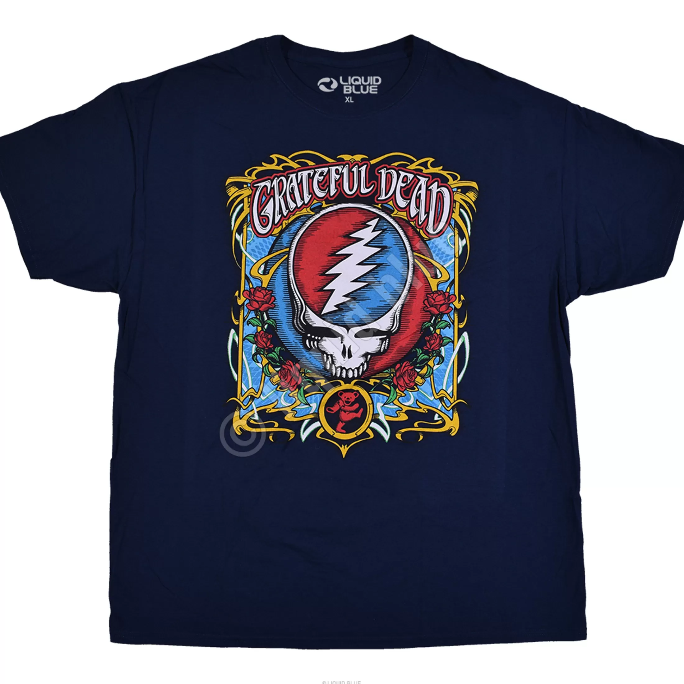 T-Shirt | Grateful Dead<Liquid Blue Steal Your Roses Navy T-Shirt