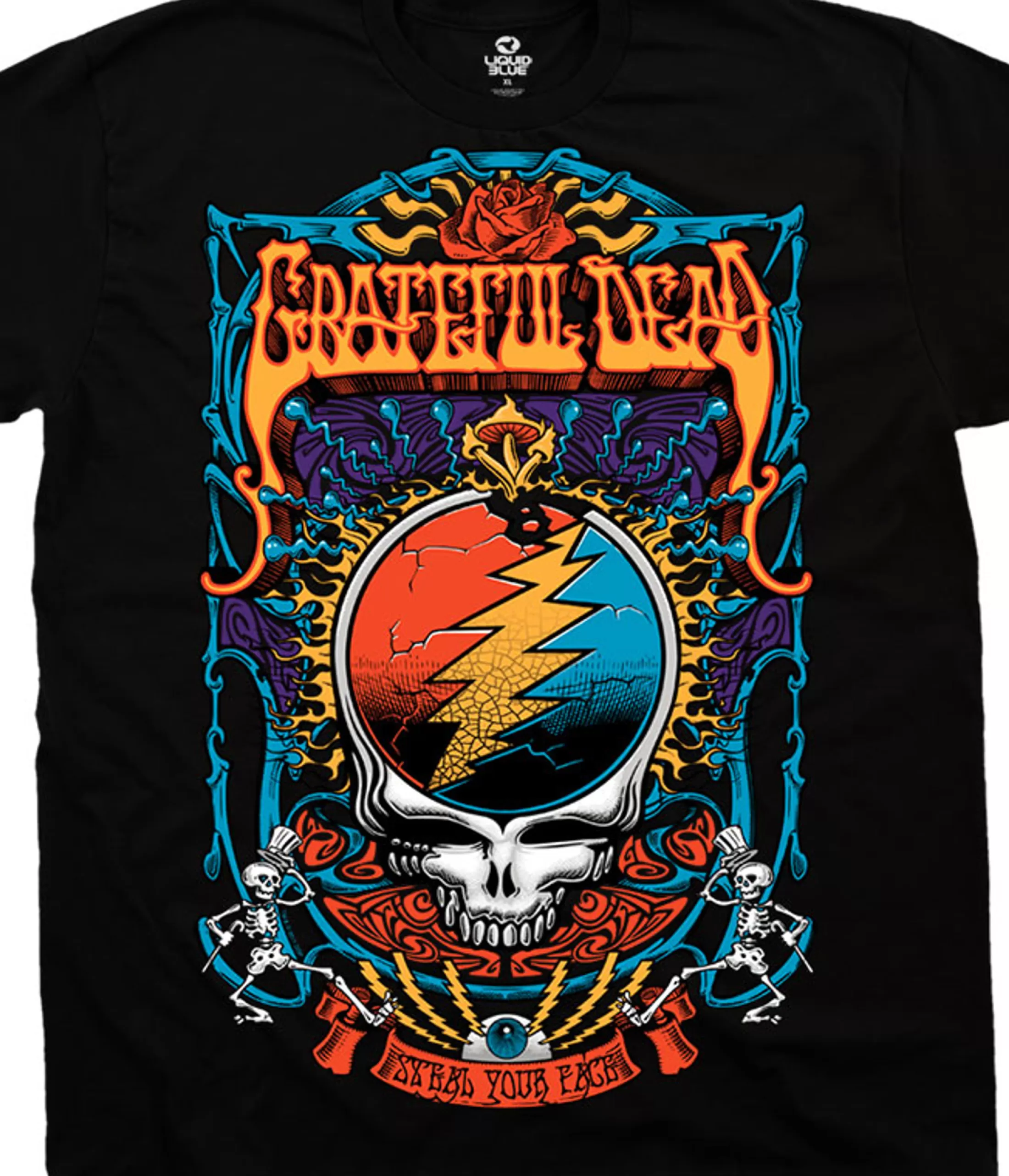 T-Shirt | Grateful Dead<Liquid Blue Steal Your Trippy Black T-Shirt