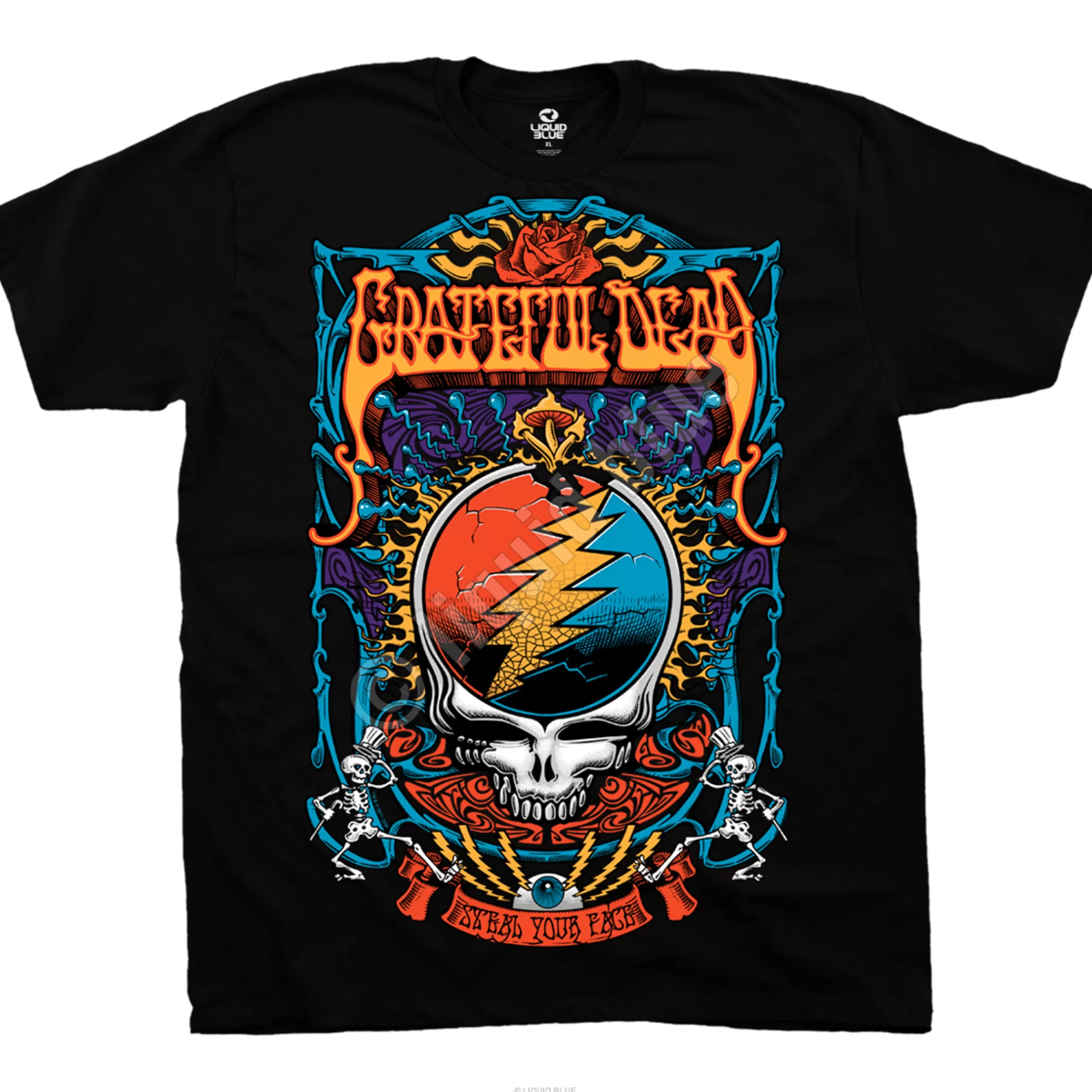 T-Shirt | Grateful Dead<Liquid Blue Steal Your Trippy Black T-Shirt