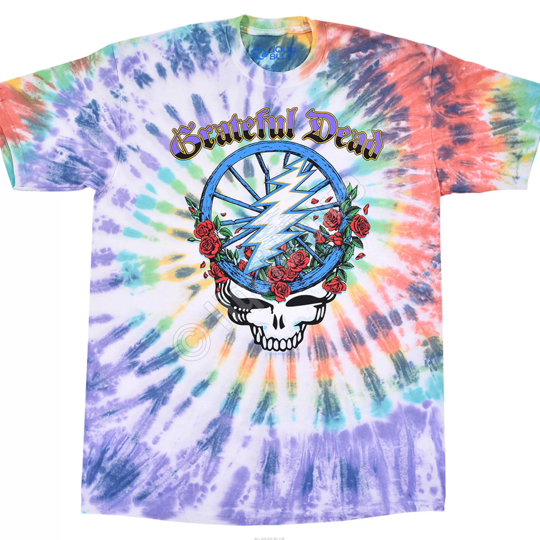 T-Shirt | Grateful Dead<Liquid Blue Steal Your Wheel Tie-Dye T-Shirt