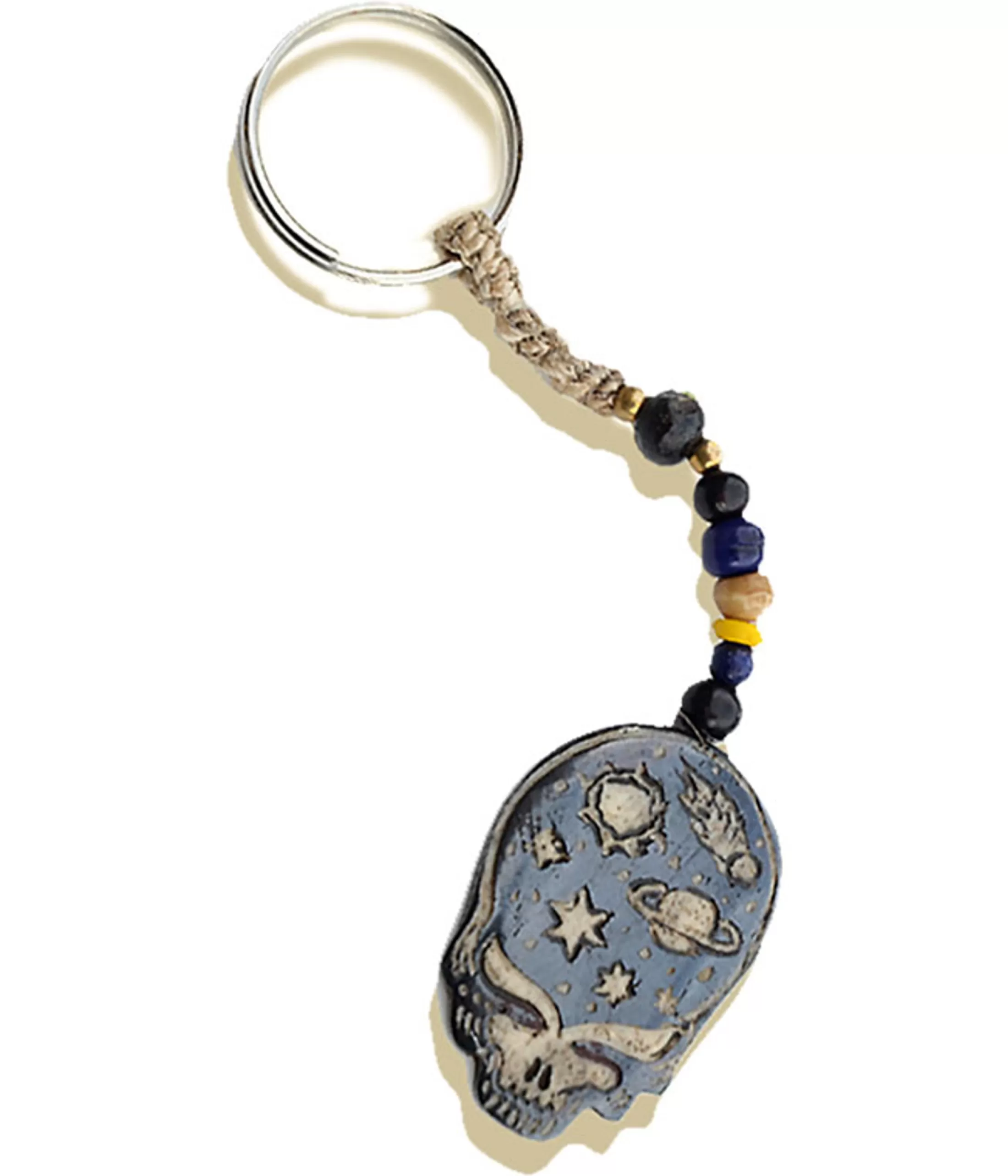 Keychains | Grateful Dead<Liquid Blue Stealie The Night Away Hand Carved Bone Keychain