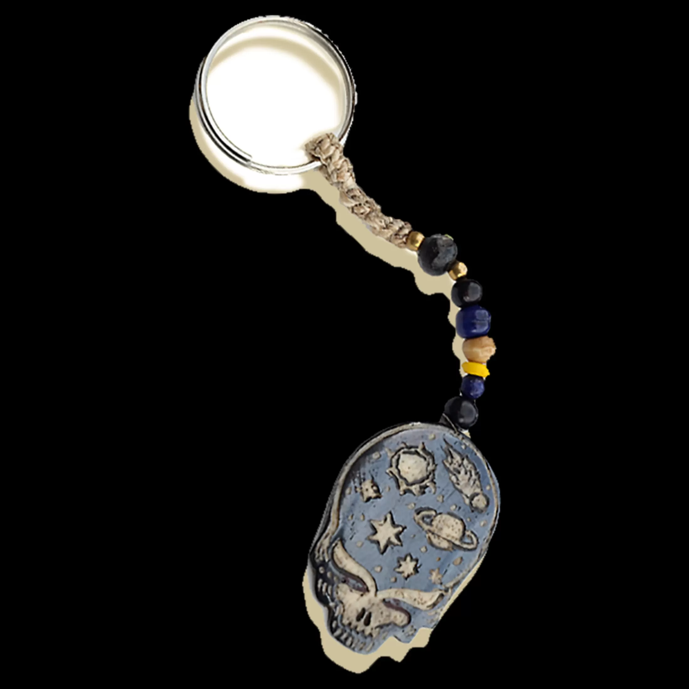 Keychains | Grateful Dead<Liquid Blue Stealie The Night Away Hand Carved Bone Keychain