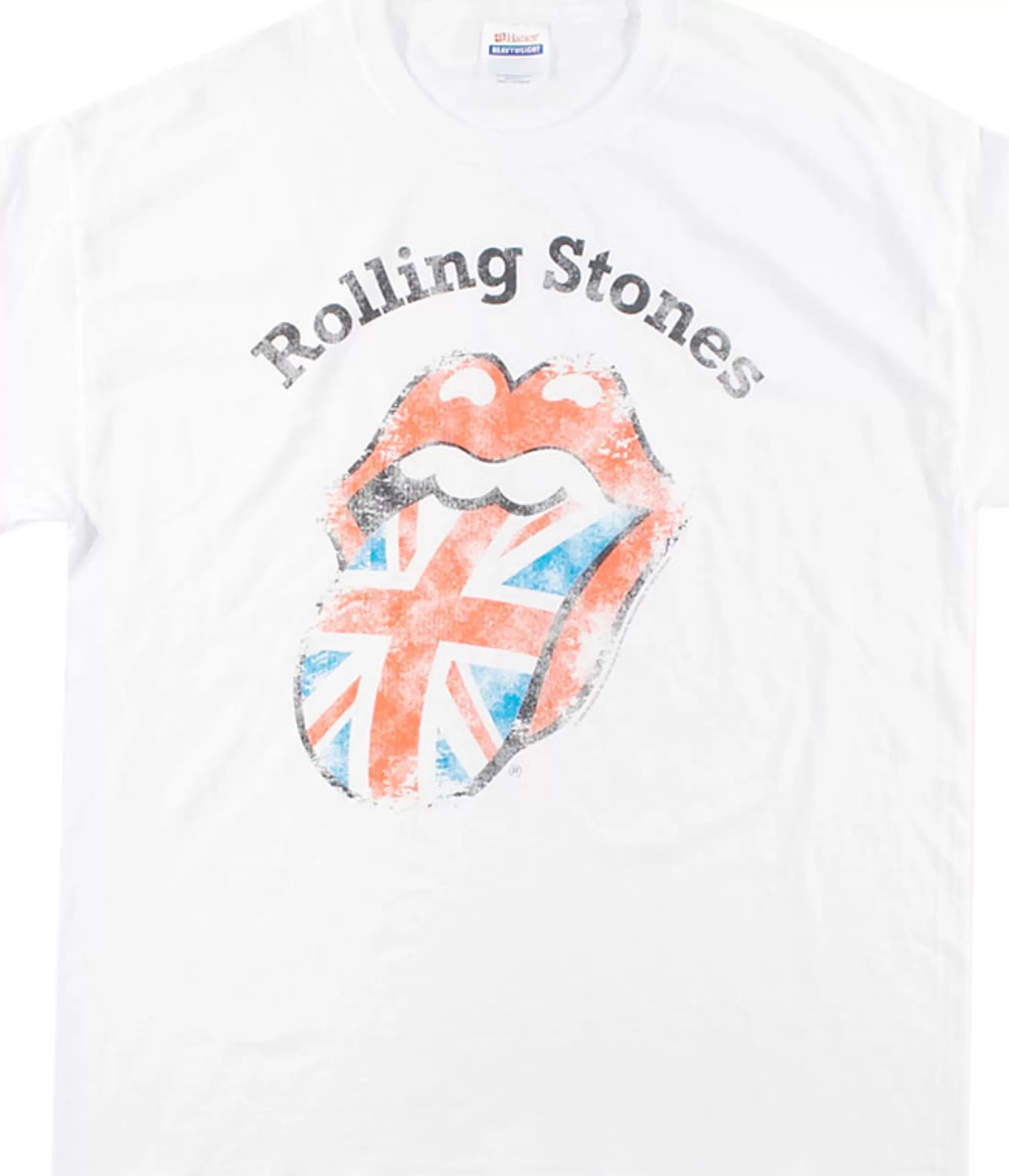 T-Shirt | Rolling Stones<Liquid Blue Stones Union Jack White T-Shirt