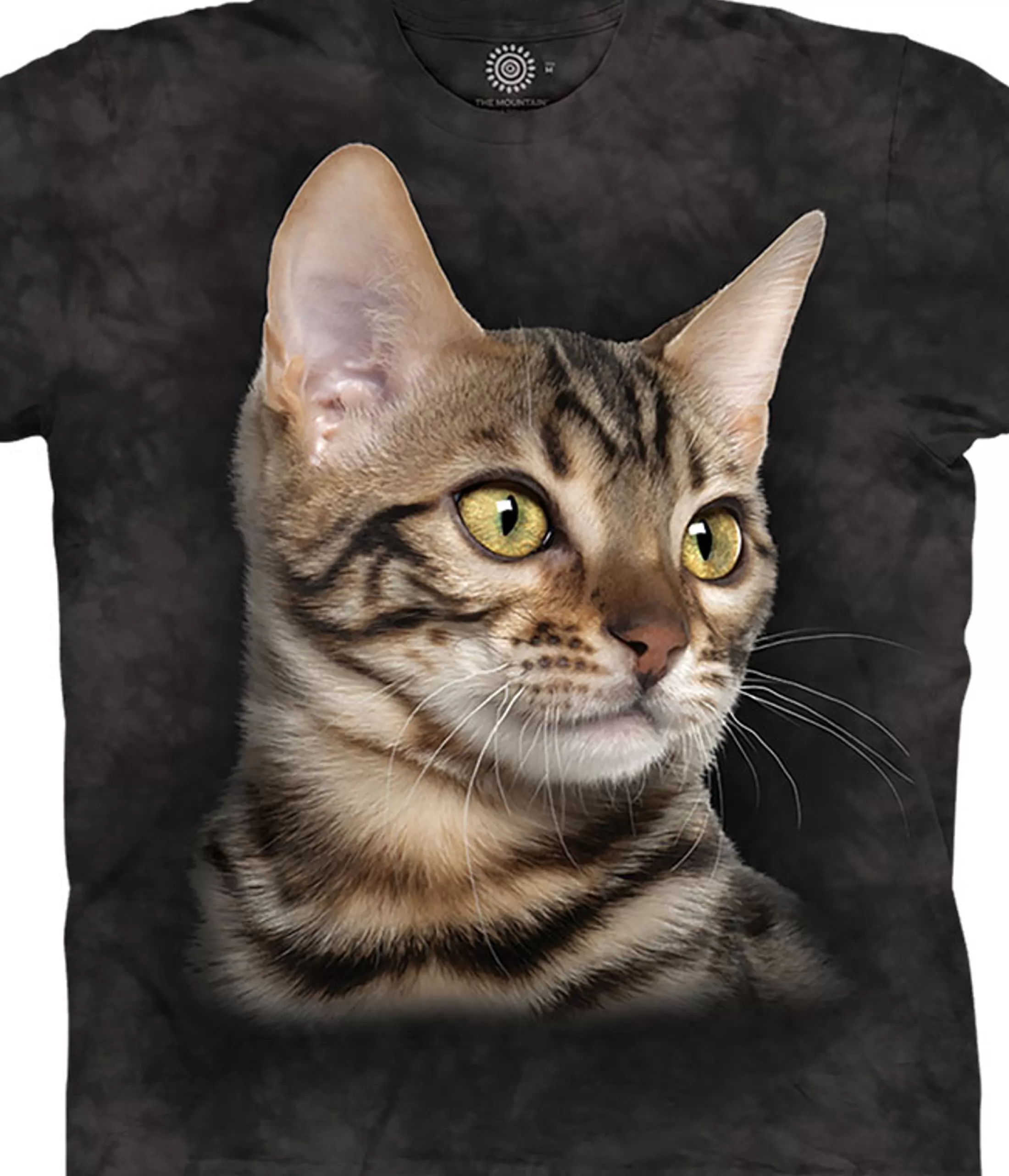 T-Shirt | Pets<Liquid Blue Striped Cat Portrait Classic Cotton T-Shirt