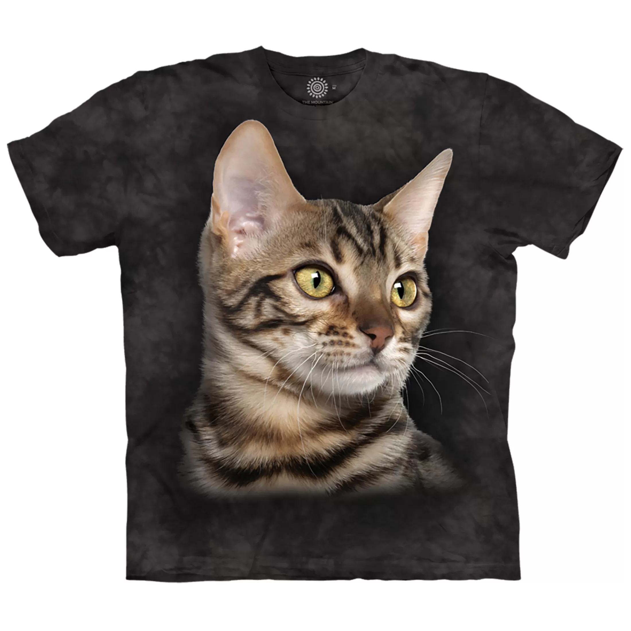 T-Shirt | Pets<Liquid Blue Striped Cat Portrait Classic Cotton T-Shirt