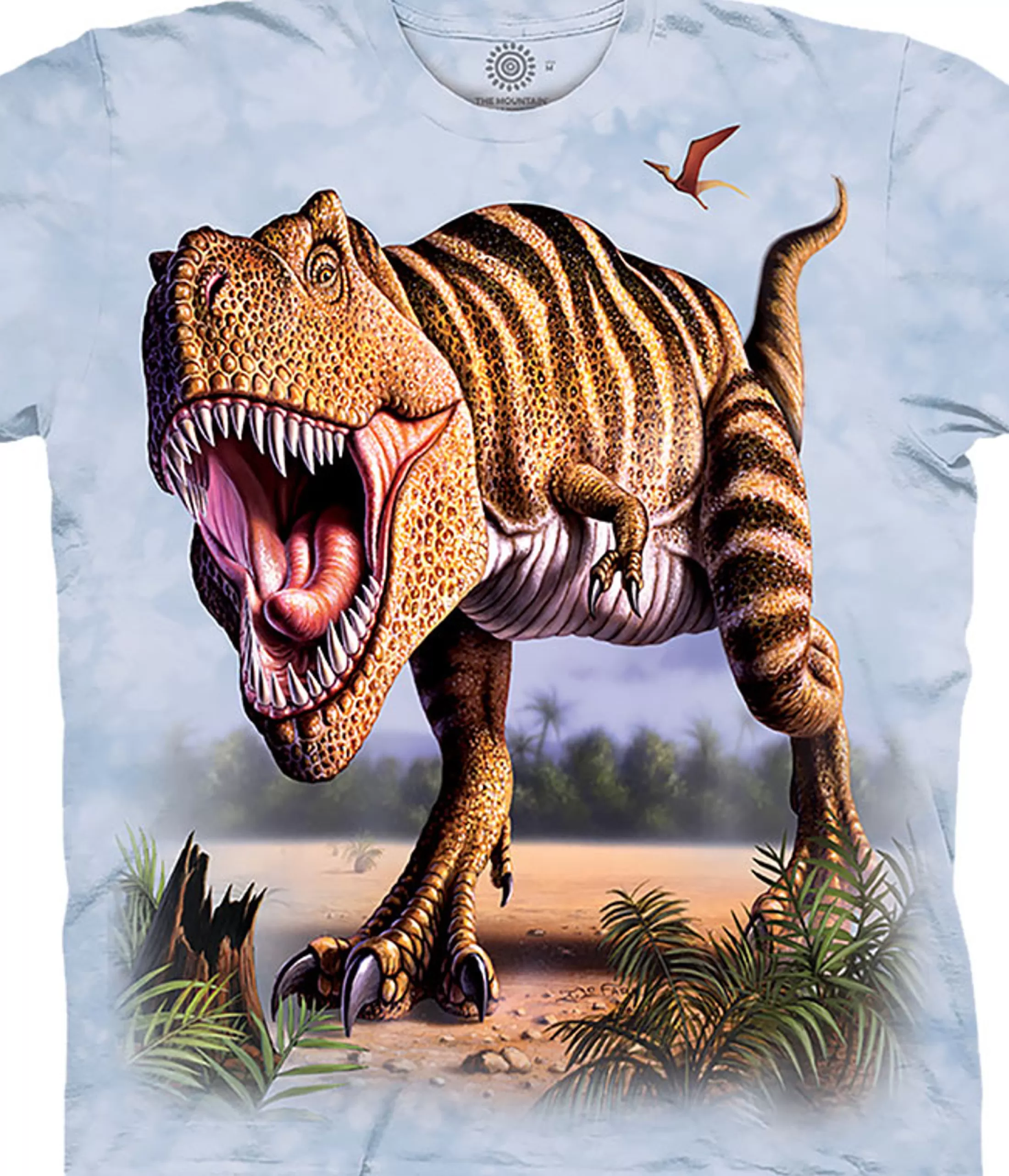 T-Shirt | Dinosaurs<Liquid Blue Striped Rex Classic Cotton T-Shirt